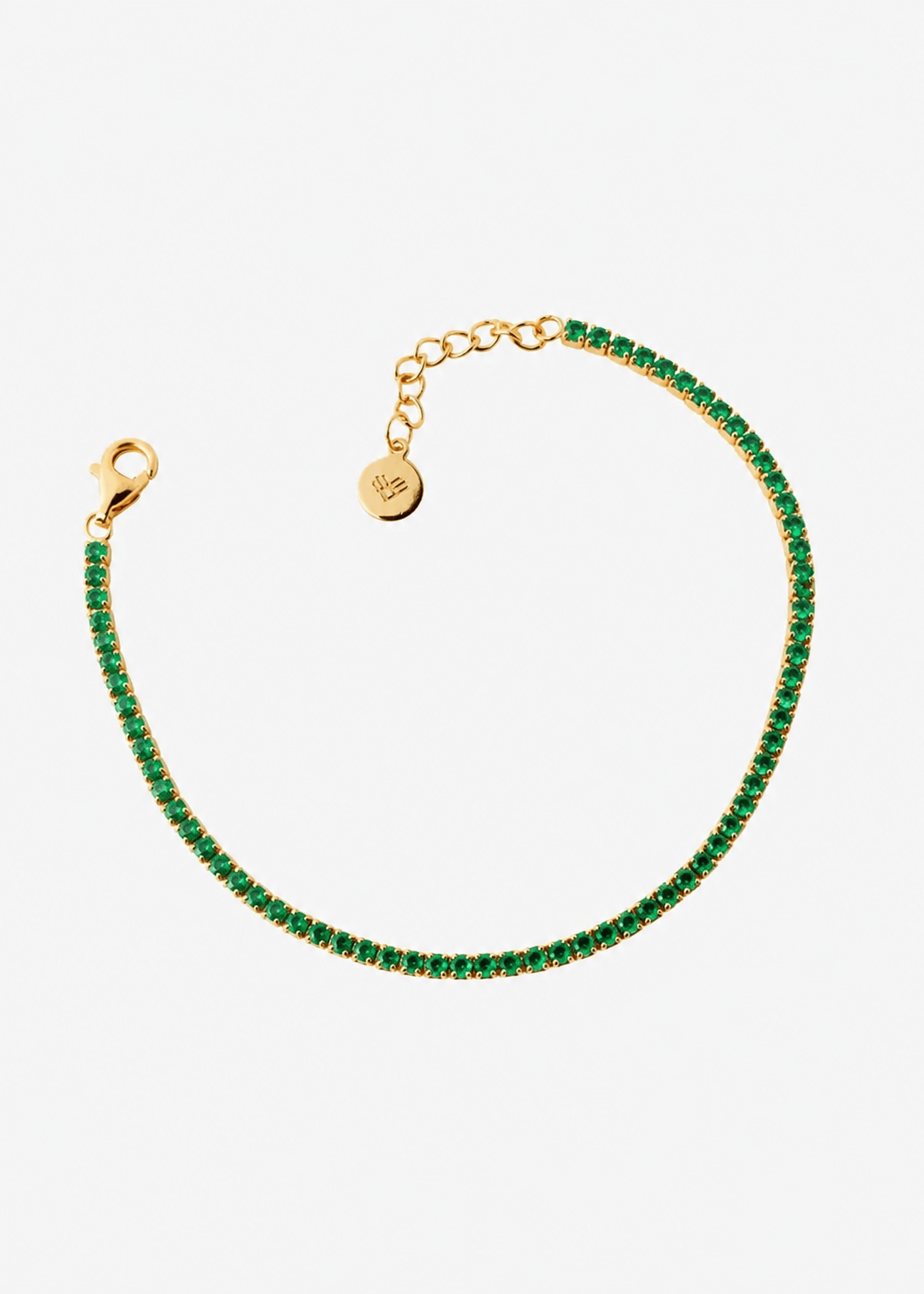 ellenoe Armbänder 18K Vergoldung Smaragdgrün / Smaragdgrün TENNIS BRACELET AMIRA - ARMBÄNDER - 925 SILBER 18K VERGOLDET SMARAGDGRÜN