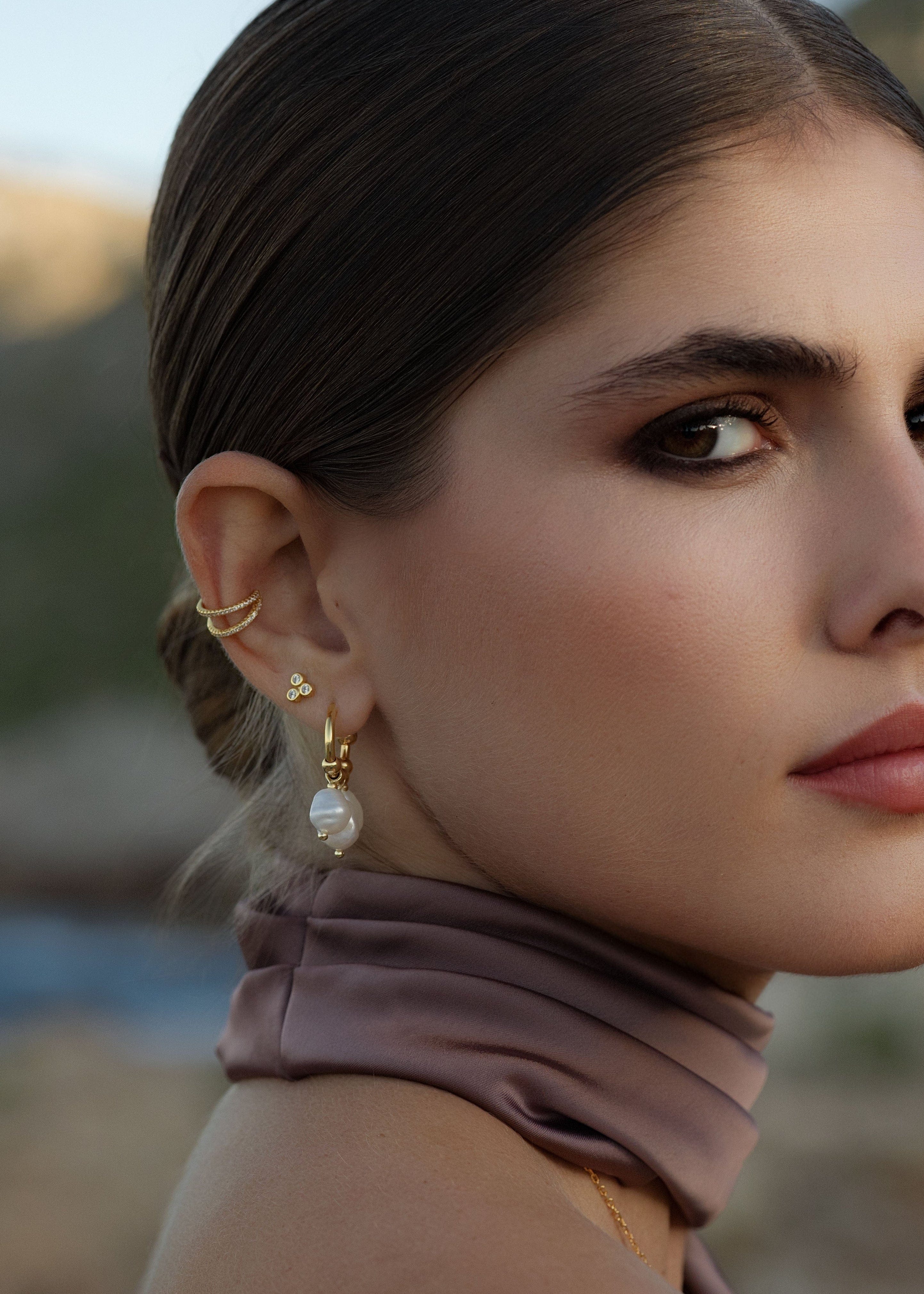 ellenoe Ear Cuff 925 Sterling Silver / 18k vergoldet / Zirkonien / Gold EAR CUFF ALINA - OHRRINGE - 18K VERGOLDET