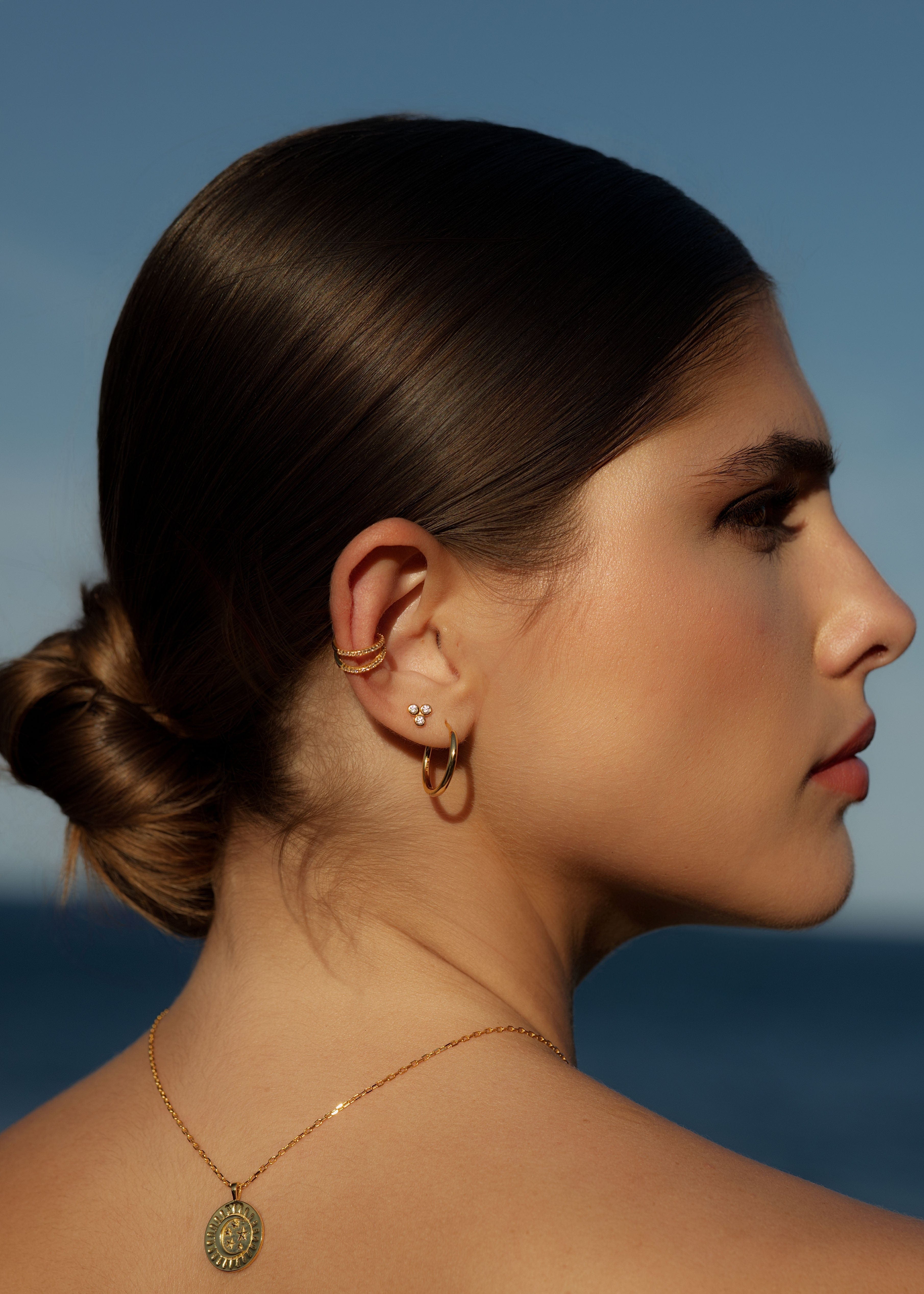 ellenoe Ear Cuff 925 Sterling Silver / 18k vergoldet / Zirkonien / Gold EAR CUFF ALINA - OHRRINGE - 18K VERGOLDET