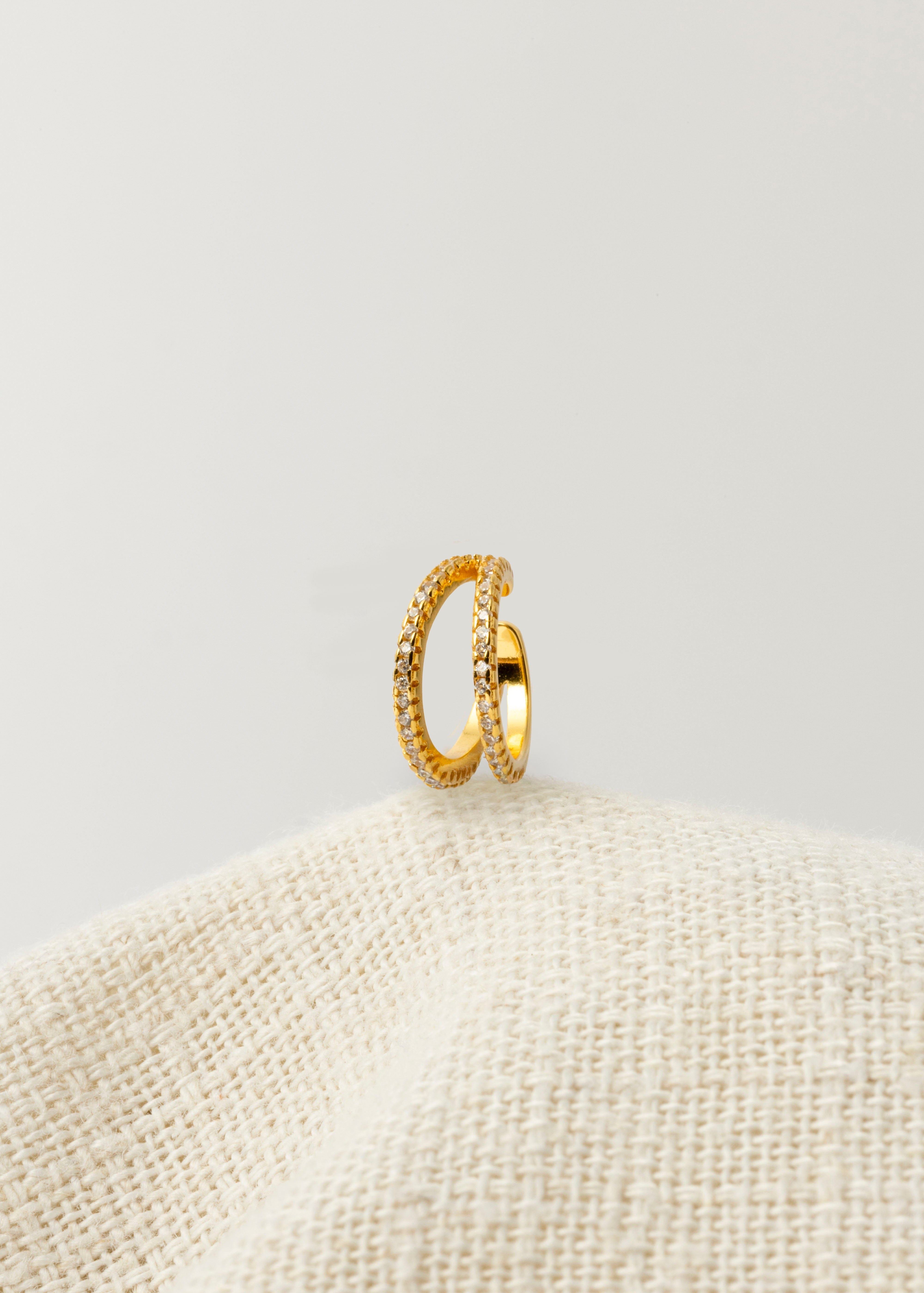 ellenoe Ear Cuff 925 Sterling Silver / 18k vergoldet / Zirkonien / Gold EAR CUFF ALINA - OHRRINGE - 18K VERGOLDET