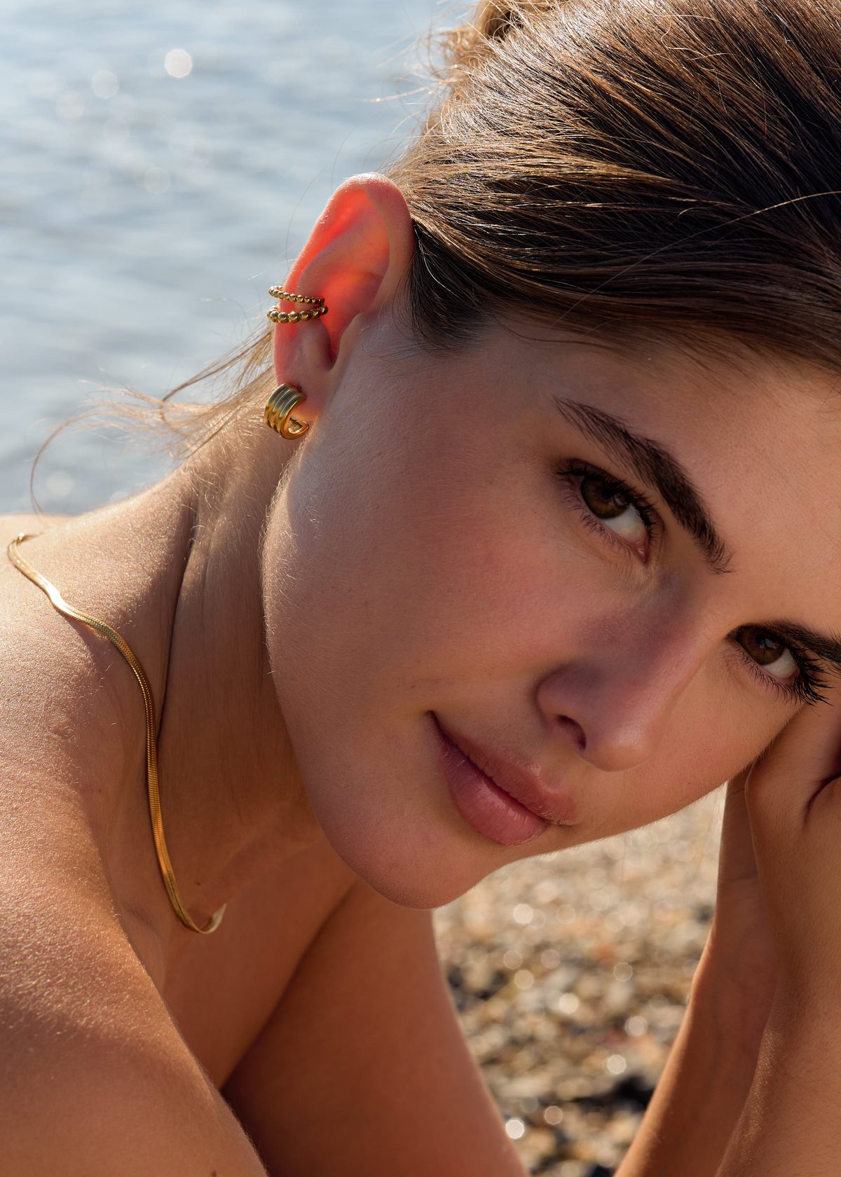 ellenoe Ear Cuff Gold EAR CUFF ROYA - OHRRINGE - 18K VERGOLDET