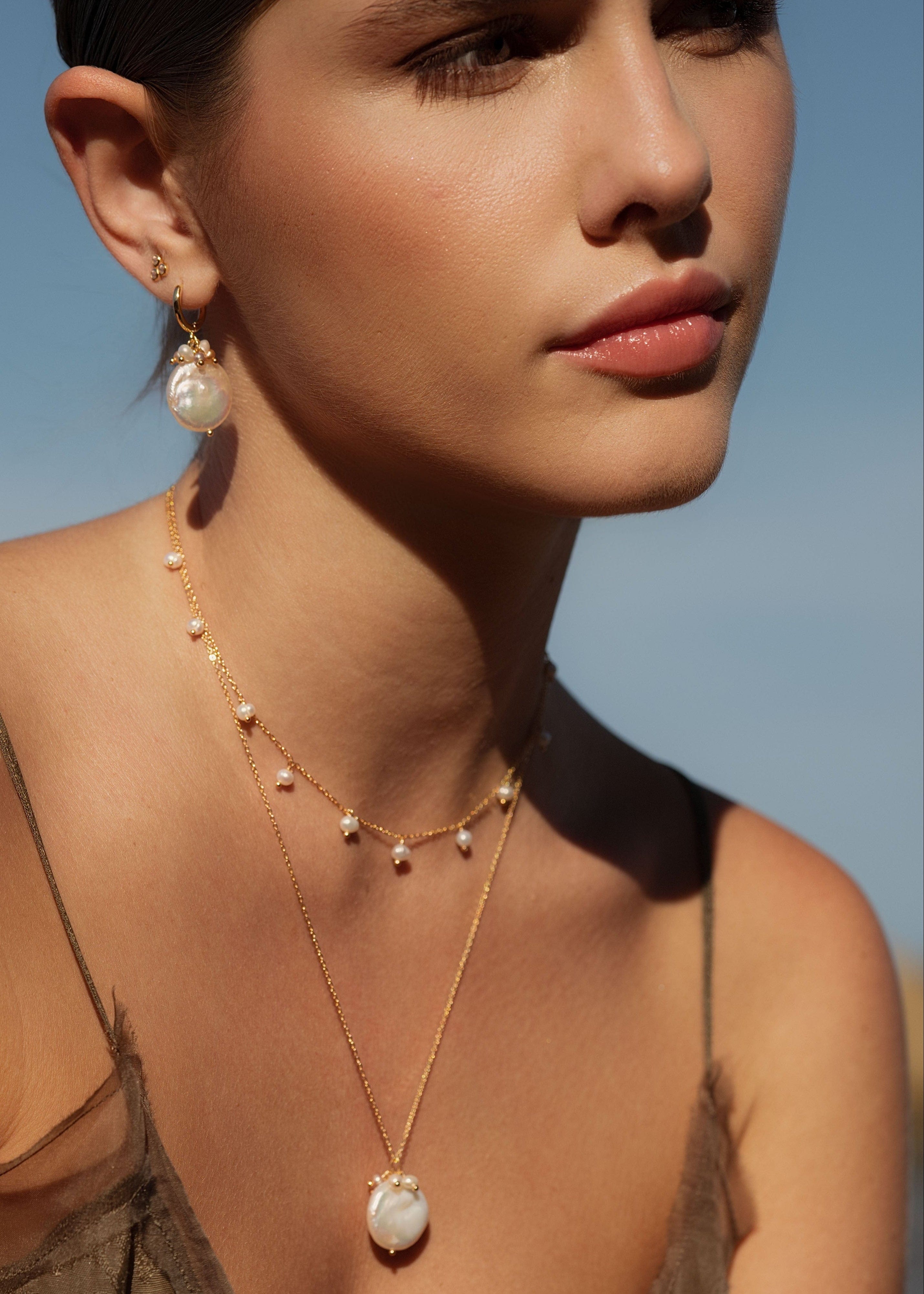 ellenoe Halskette 925 Sterling Silver / 18K vergoldet / Natürliche Perlen / Gold PERLENHALSKETTE ANNA - HALSKETTEN - 18K VERGOLDET