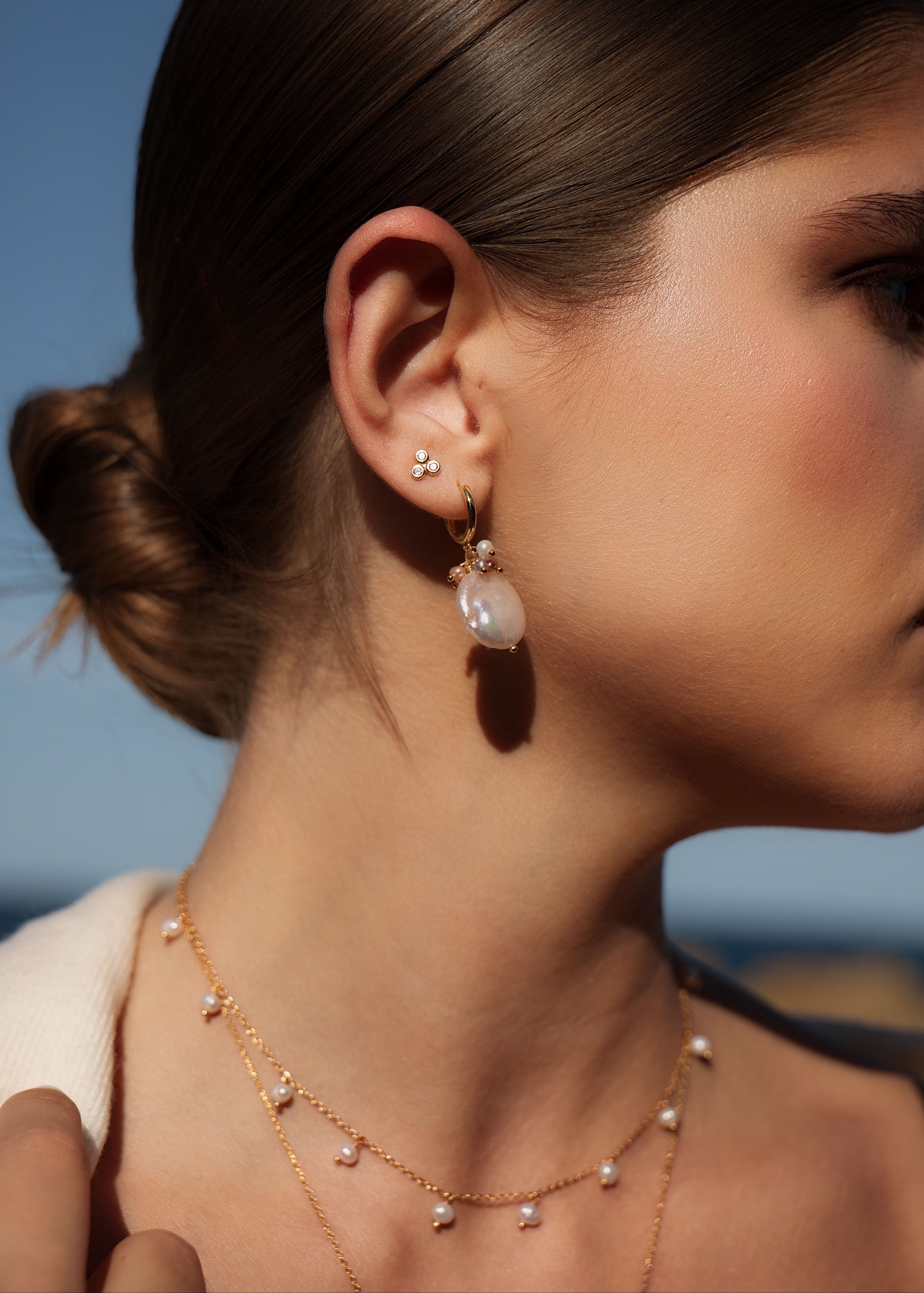 ellenoe Halskette 925 Sterling Silver / 18K vergoldet / Natürliche Perlen / Gold PERLENHALSKETTE ANNA - HALSKETTEN - 18K VERGOLDET