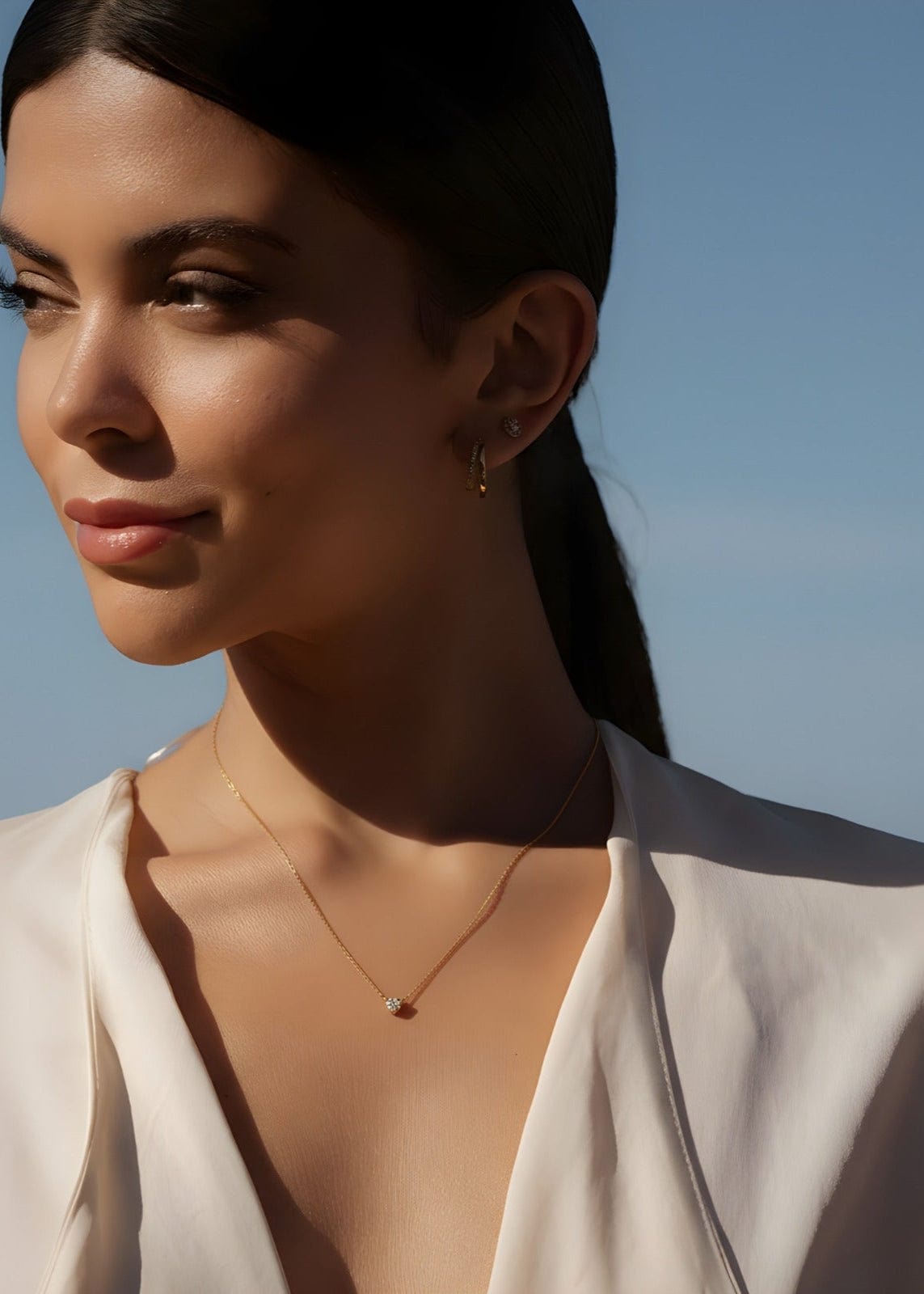 ellenoe Halskette 925 Sterling Silver / 18K vergoldet / Zirkonia / Gold HALSKETTE NEGIN - HALSKETTEN - 18K VERGOLDET