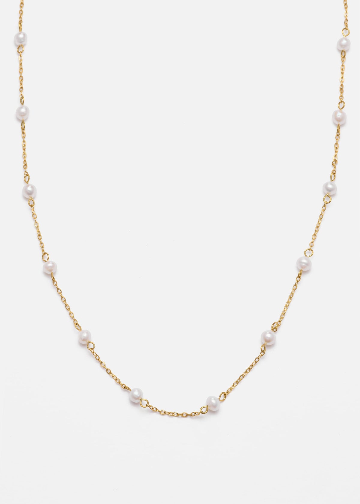 ellenoe Halskette Gold PERLENHALSKETTE MARGHERITA - HALSKETTEN - EDELSTAHL 18K VERGOLDET