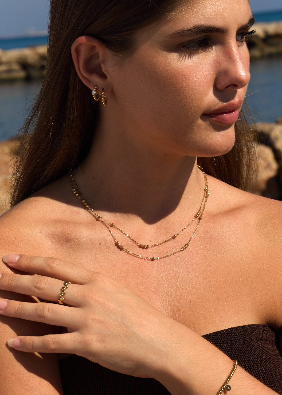 ellenoe Halskette LAYERING HALSKETTE LORENA - HALSKETTEN - EDELSTAHL 18K VERGOLDET