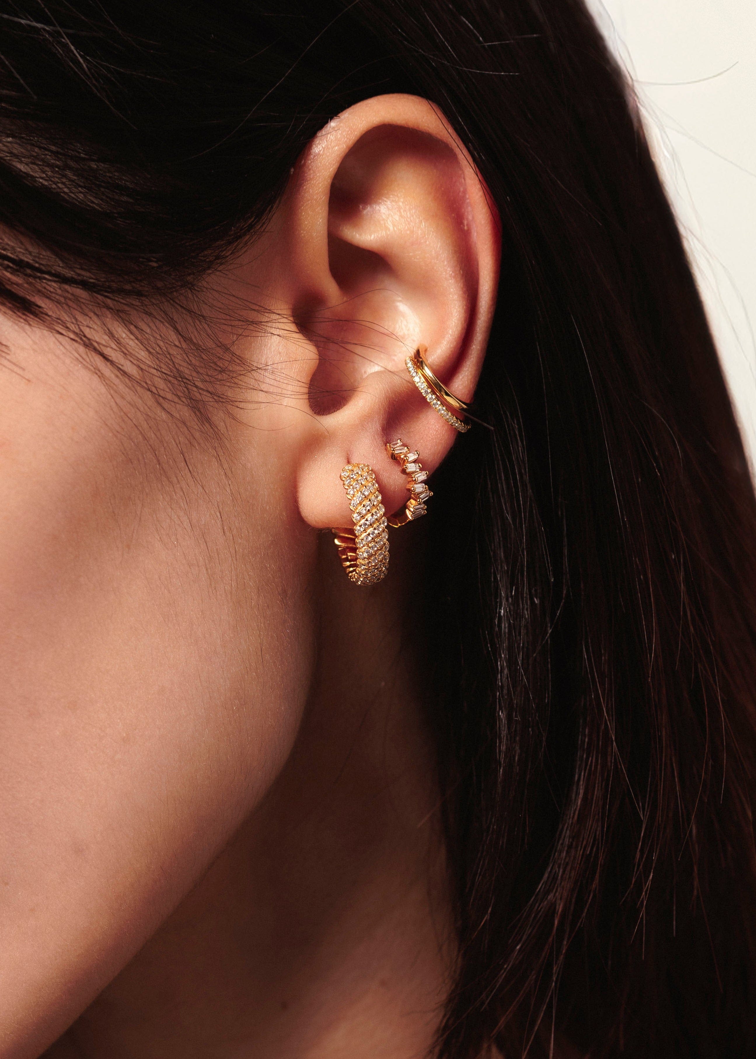 ellenoe Ohrringe 925 Sterling Silver / 18K vergoldet / Zirkonien / Gold HOOPS RAHEL - OHRRINGE - 18K VERGOLDET