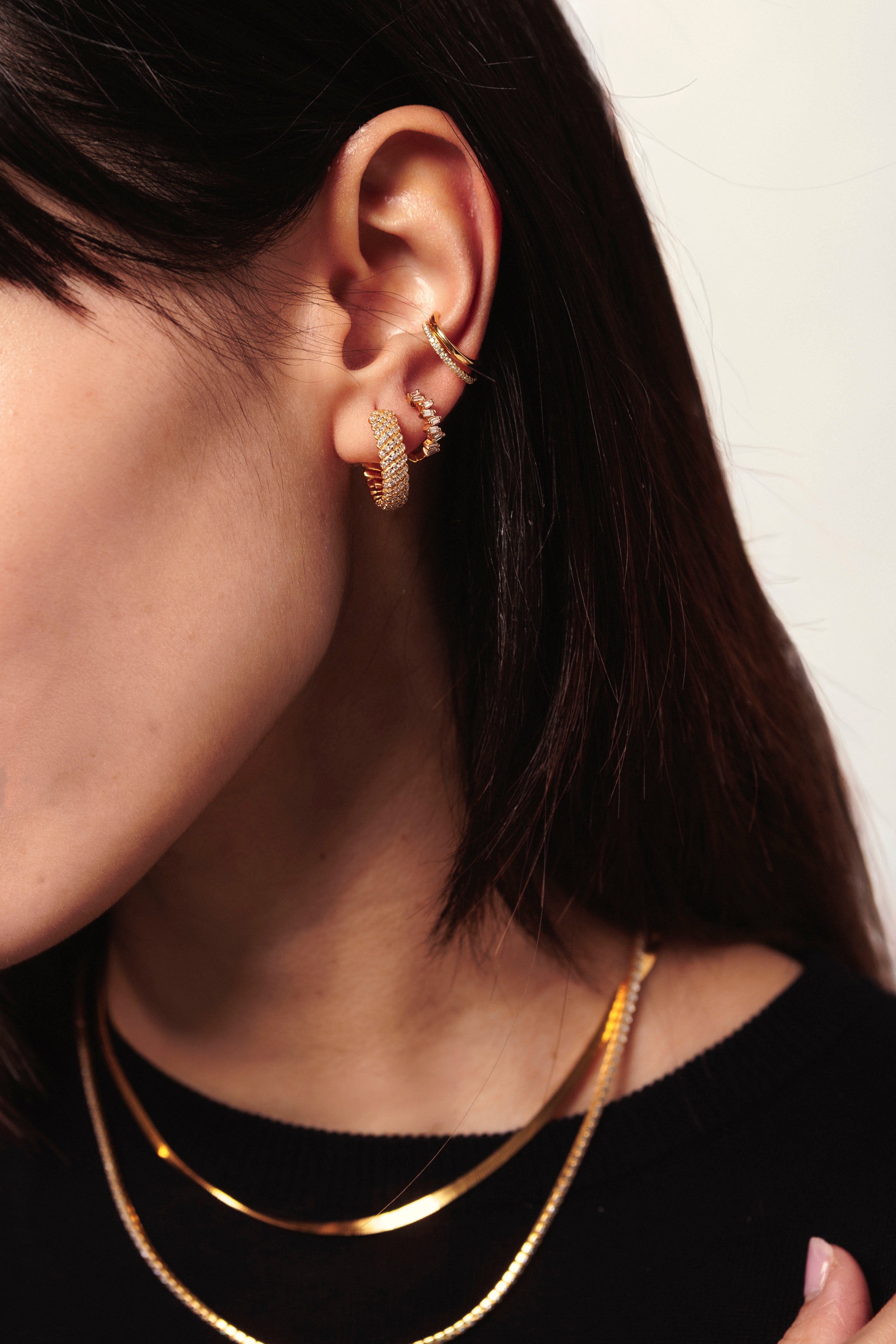 ellenoe Ohrringe 925 Sterling Silver / 18K vergoldet / Zirkonien / Gold HOOPS RAHEL - OHRRINGE - 18K VERGOLDET