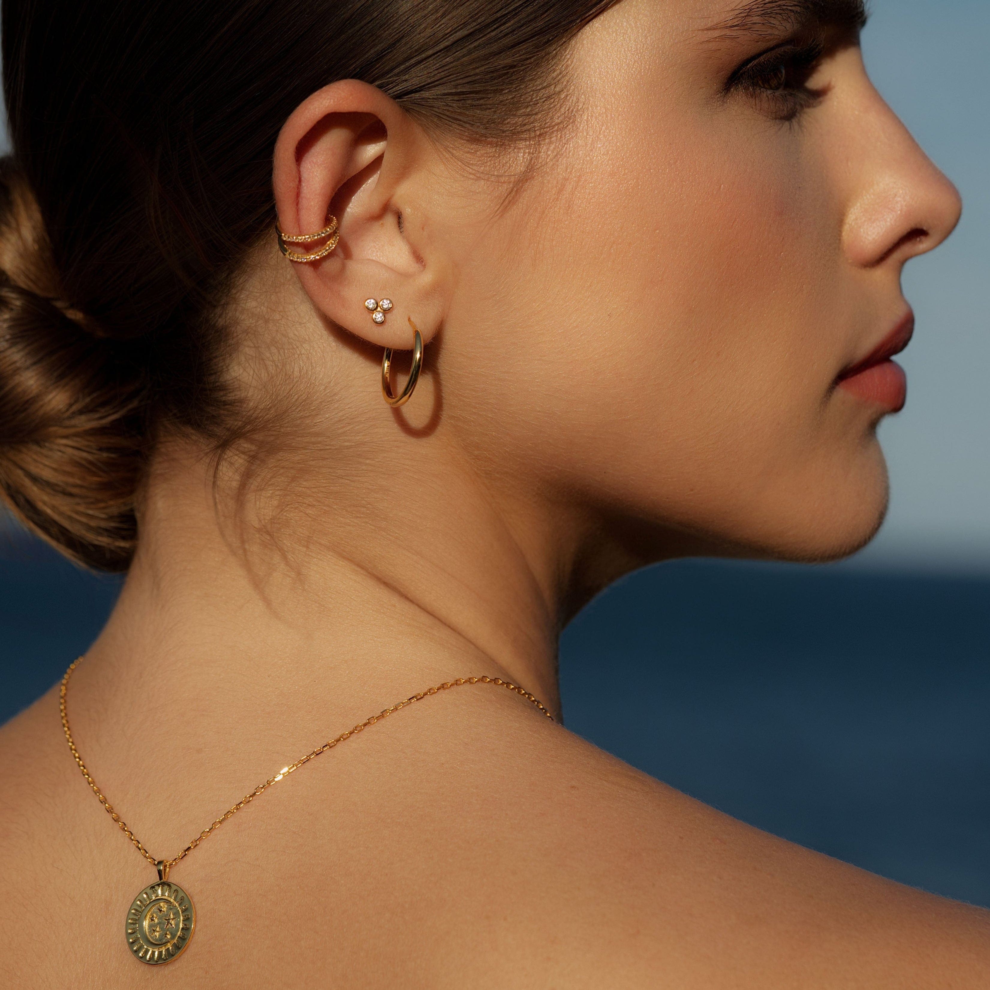 ellenoe Ohrringe 925 Sterling Silver / 18k vergoldet / Zirkonien / Gold OHRSTECKER DIANA - OHRRINGE - 18K VERGOLDET