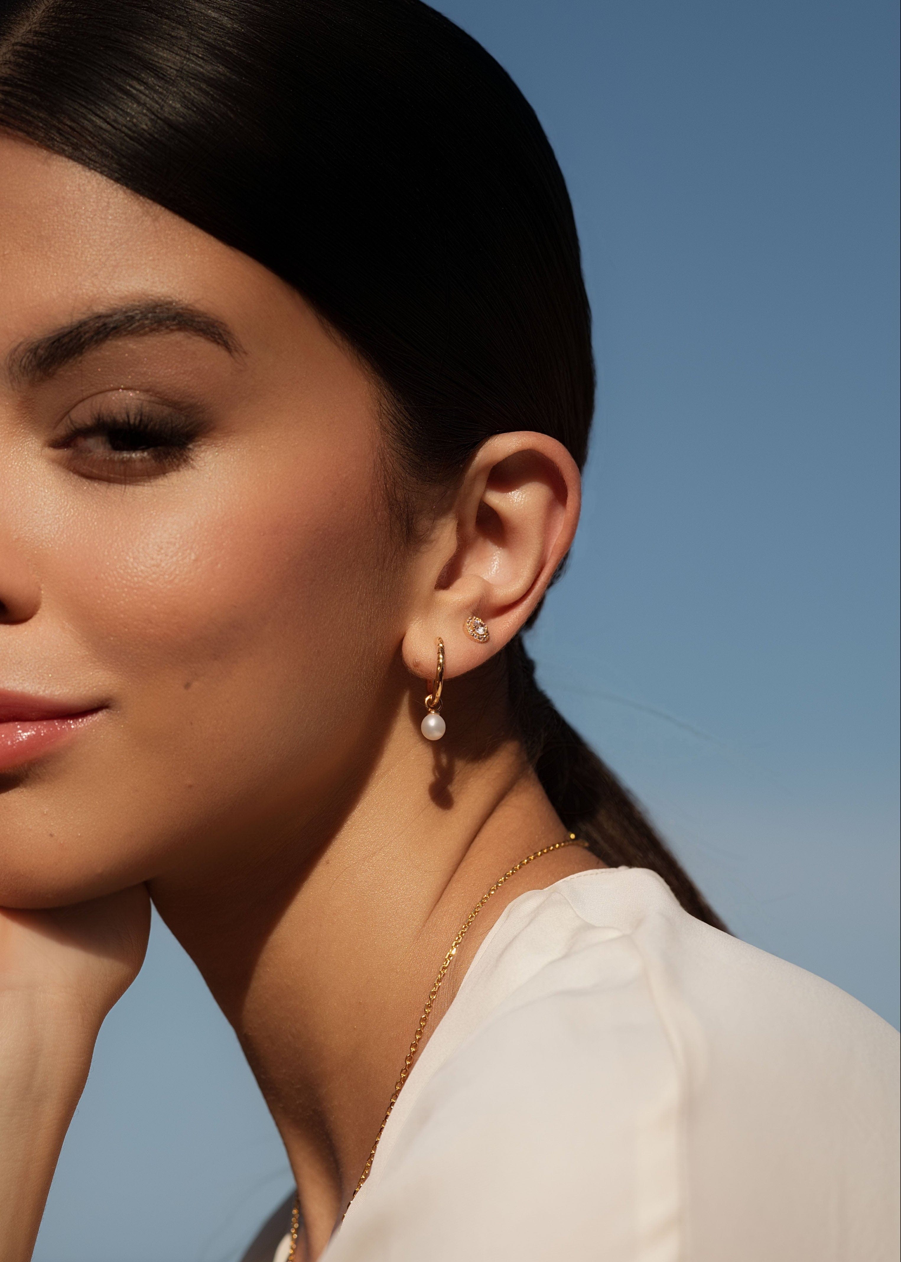 ellenoe Ohrringe 925 Sterling Silver / 18k vergoldet / Zirkonien / Gold OHRSTECKER MARIA - OHRRINGE - 18K VERGOLDET