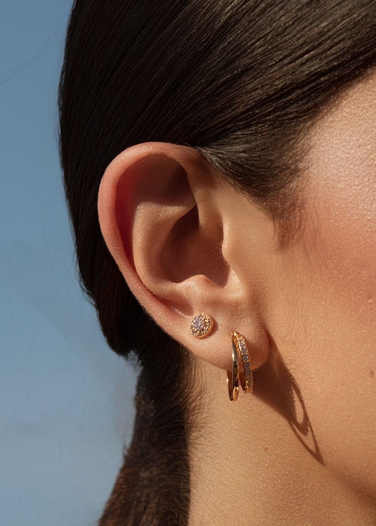 ellenoe Ohrringe 925 Sterling Silver / 18k vergoldet / Zirkonien / Gold OHRSTECKER MARIA - OHRRINGE - 18K VERGOLDET