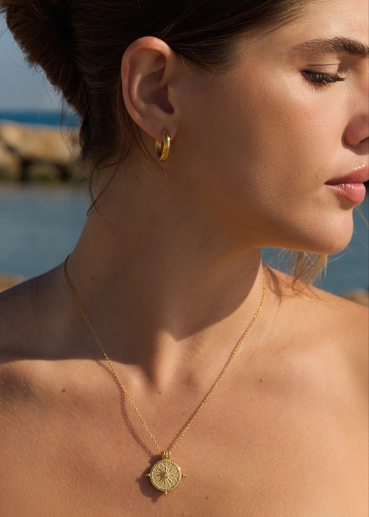 ellenoe Ohrringe Gold CHUNKY HUGGIE HOOPS NELE - OHRRINGE - EDELSTAHL 18K VERGOLDET