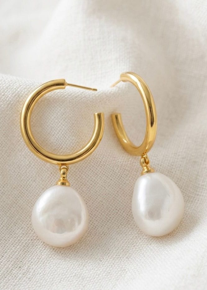 ellenoe Ohrringe Gold PERLENOHRRINGE LENA - OHRRINGE - 18K VERGOLDET