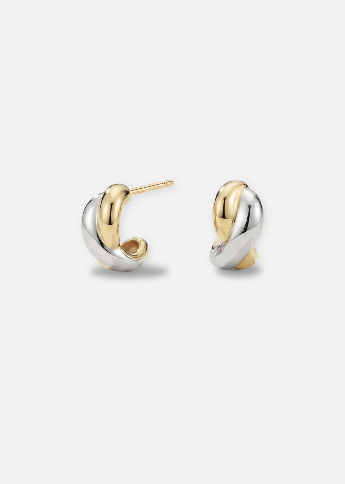 ellenoe Ohrringe Gold TWIST HOOPS BICOLOR OHRSTECKER LUISA – OHRRINGE – 18K VERGOLDET / SILBERFARBEN