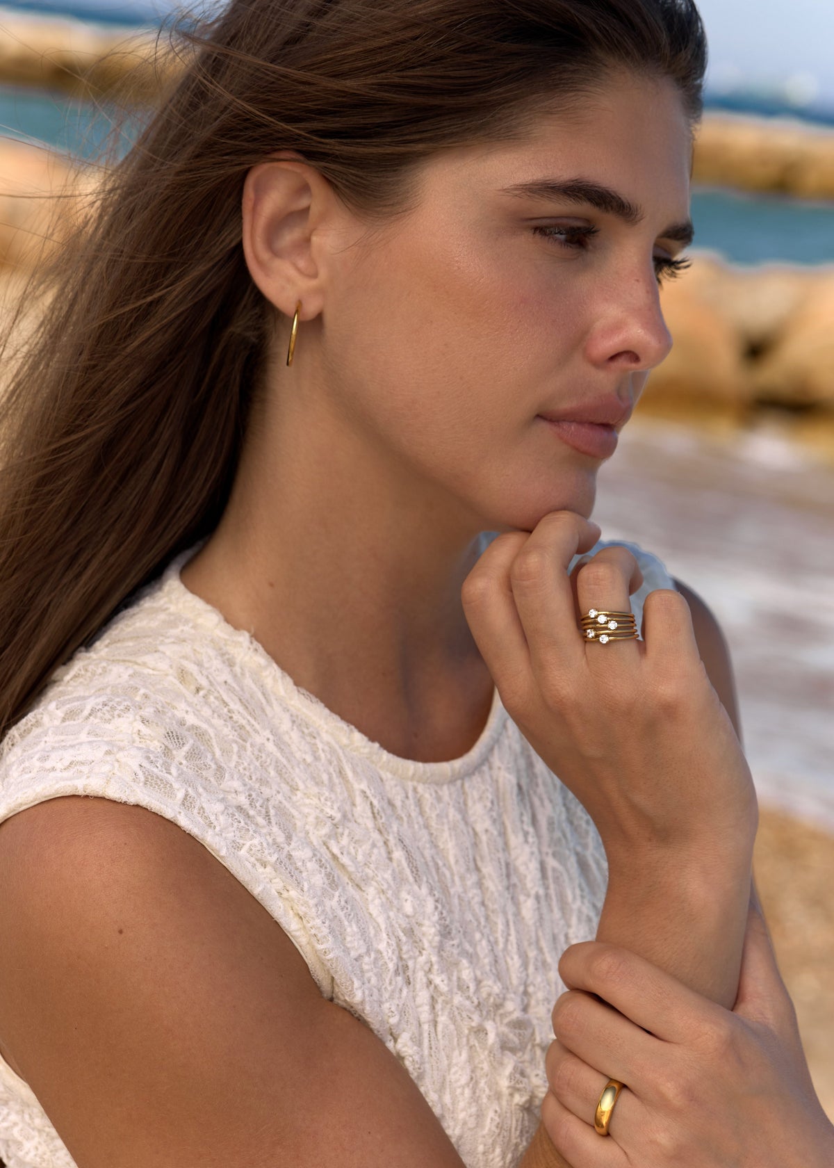 ellenoe Ohrringe HOOPS TINA - OHRRINGE - EDELSTAHL 18K VERGOLDET