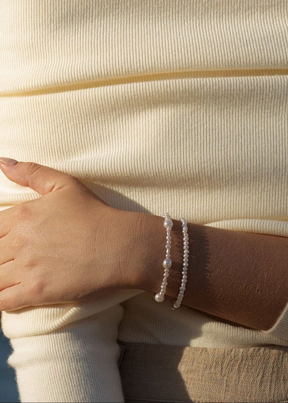 ellenoe Perlenarmband 925 Sterling Silver / 18K vergoldet / Natürliche Perlen / Gold PERLENARMBAND ANJA - ARMBÄNDER - 18K VERGOLDET