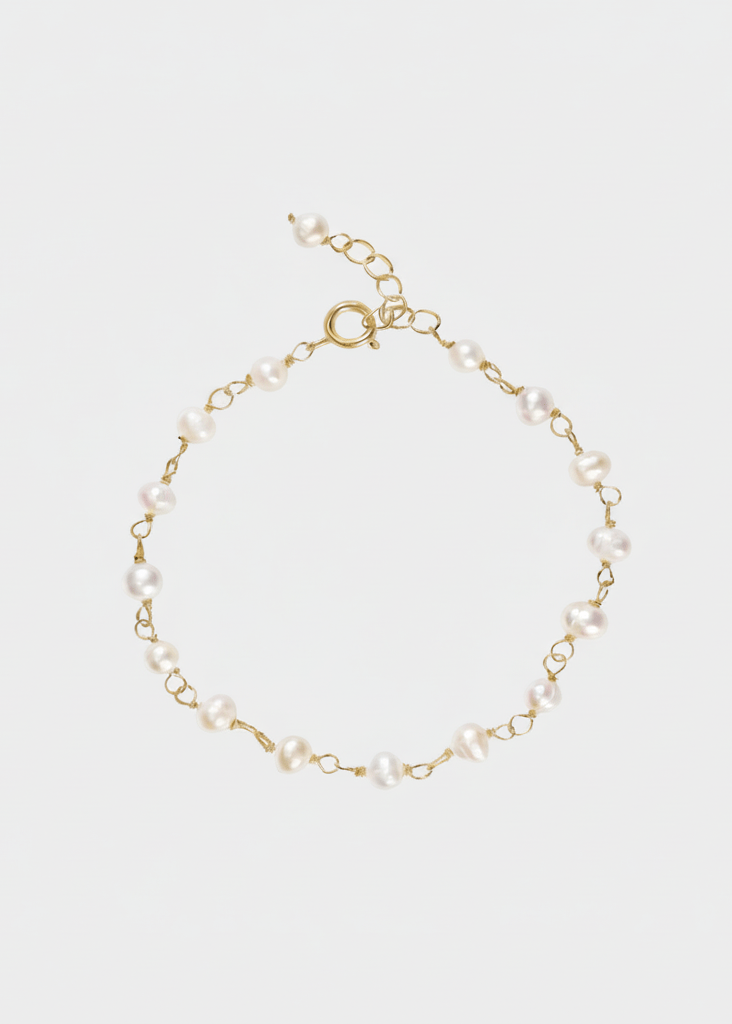 ellenoe Perlenarmband Messing / 18K vergoldet / Natürliche Perlen / Gold PERLENARMBAND DARIA - ARMBÄNDER - 18K VERGOLDET