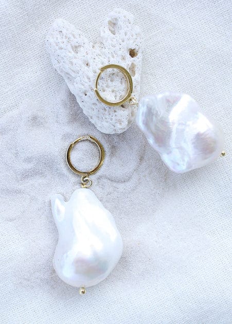 ellenoe Perlenohrringe 925 Sterling Silver / 14K vergoldet / Natürliche Barockperlen / Gold PERLENOHRRINGE VIKTORIA - OHRRINGE - 14K VERGOLDET