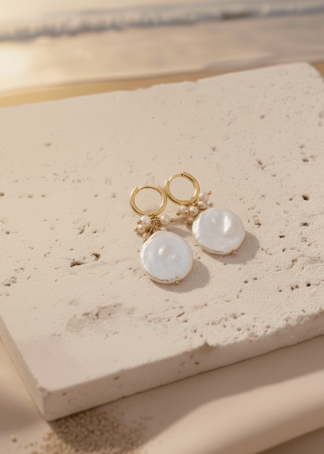 ellenoe Perlenohrringe 925 Sterling Silver / 18K vergoldet / Natürliche Perlen / Gold PERLENOHRRINGE NOEMI - OHRRINGE - 18K VERGOLDET