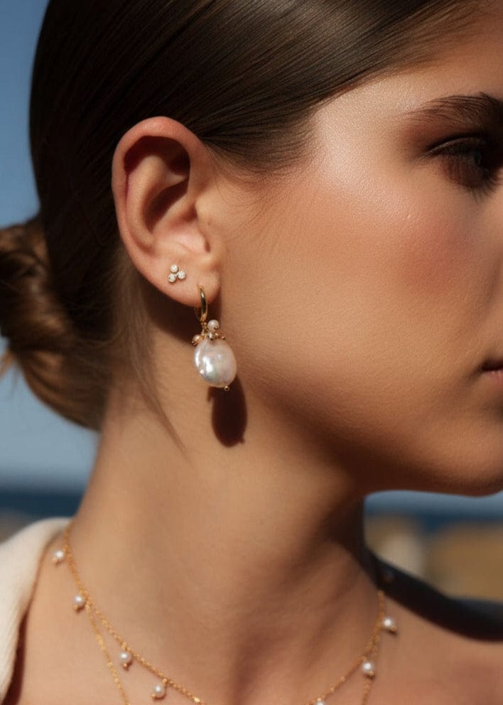 ellenoe Perlenohrringe 925 Sterling Silver / 18K vergoldet / Natürliche Perlen / Gold PERLENOHRRINGE NOEMI - OHRRINGE - 18K VERGOLDET