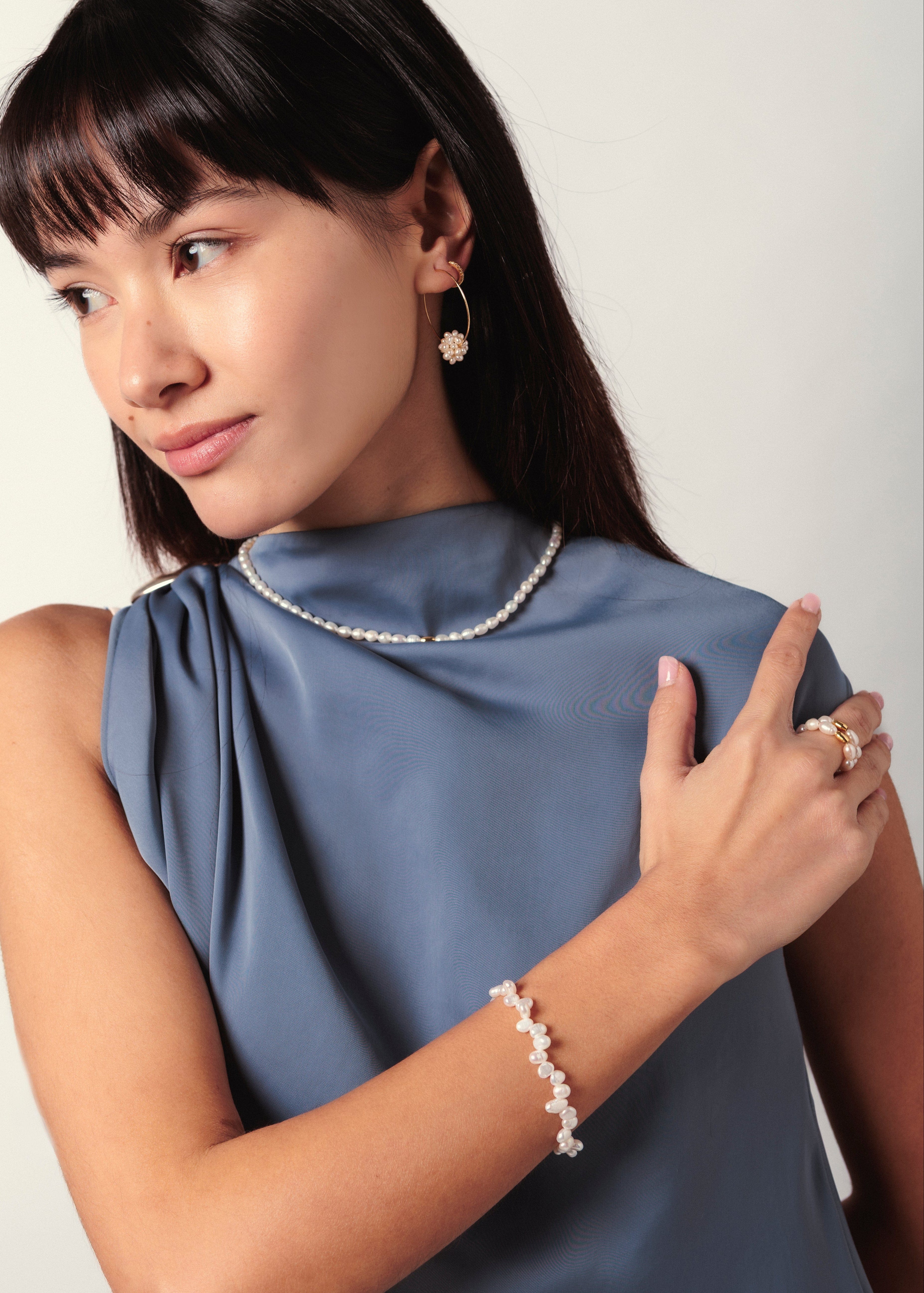 ellenoe Perlenohrringe Messing / 18K vergoldet / Natürliche Perlen / Gold PERLENOHRRINGE MIA - OHRRINGE - 18K VERGOLDET