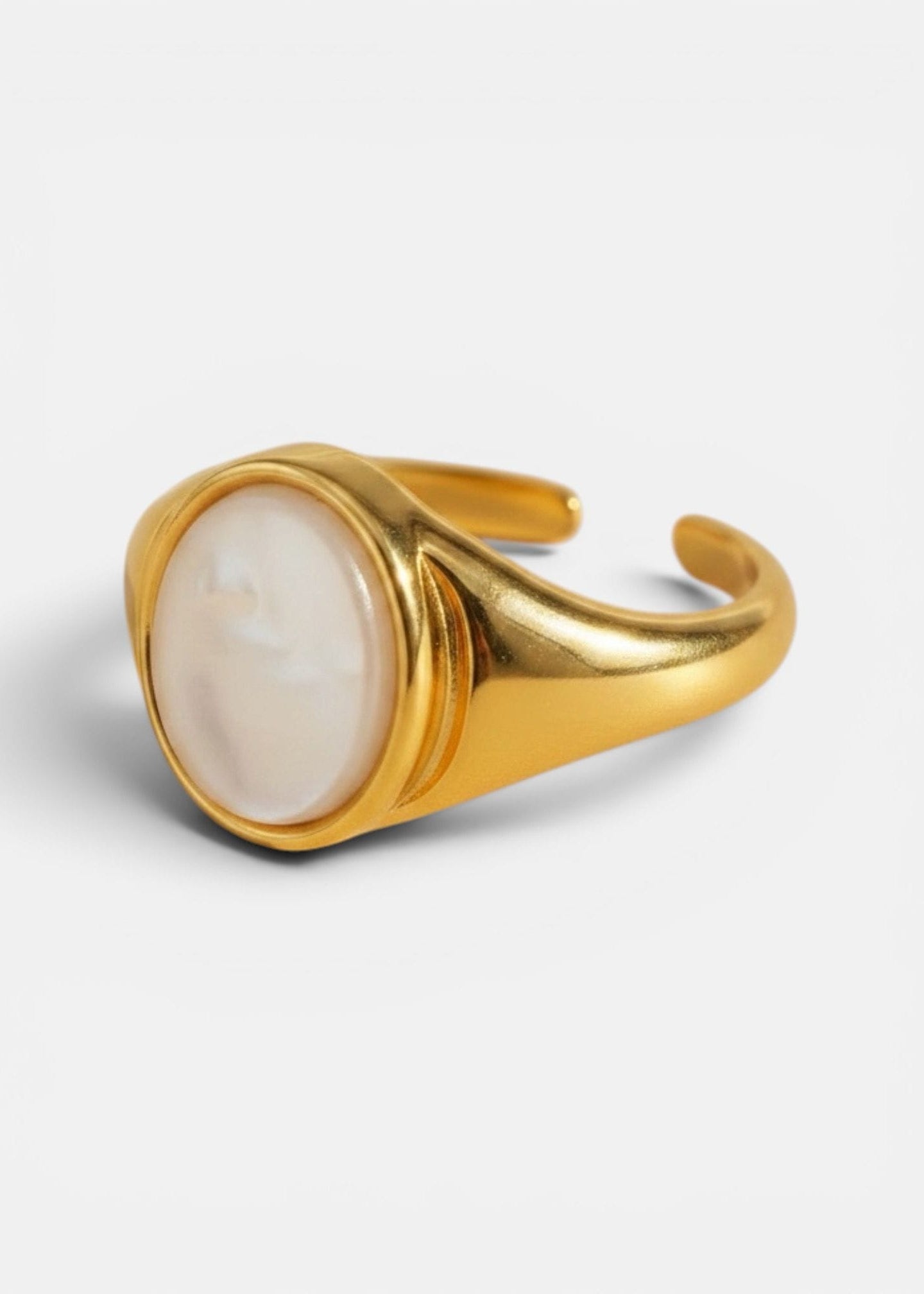 ellenoe Ringe 50-52 / 18K vergoldet / Perlmutt / Gold PERLMUTT-RING SOLEIL - RINGE - 18K VERGOLDET