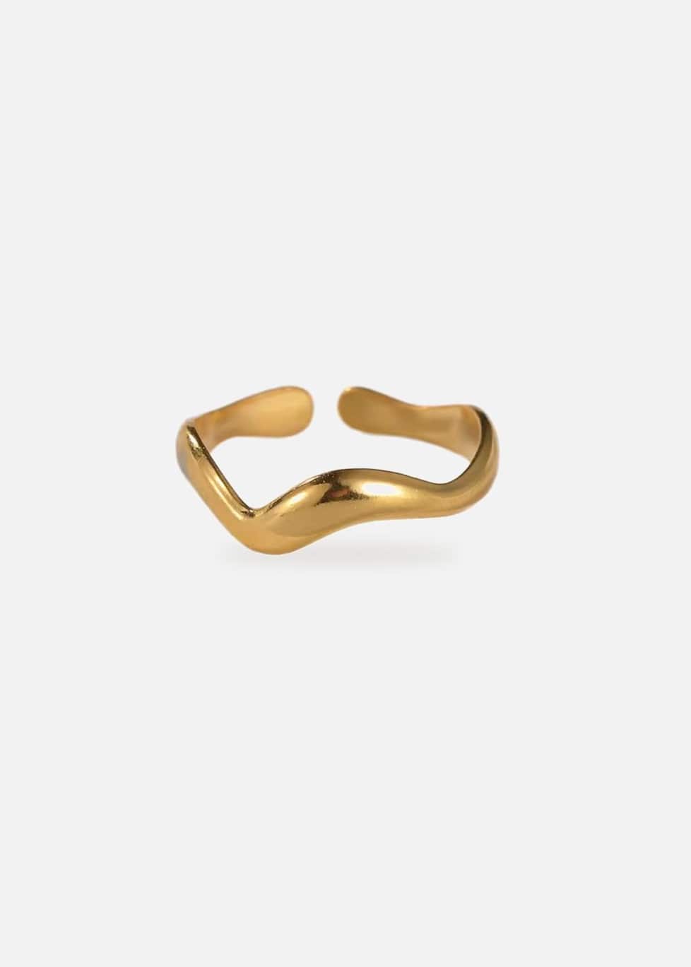 ellenoe Ringe Einheitsgrösse / Gold OPEN RING MERET - VERSTELLBARE RINGE - EDELSTAHL 18K VERGOLDET