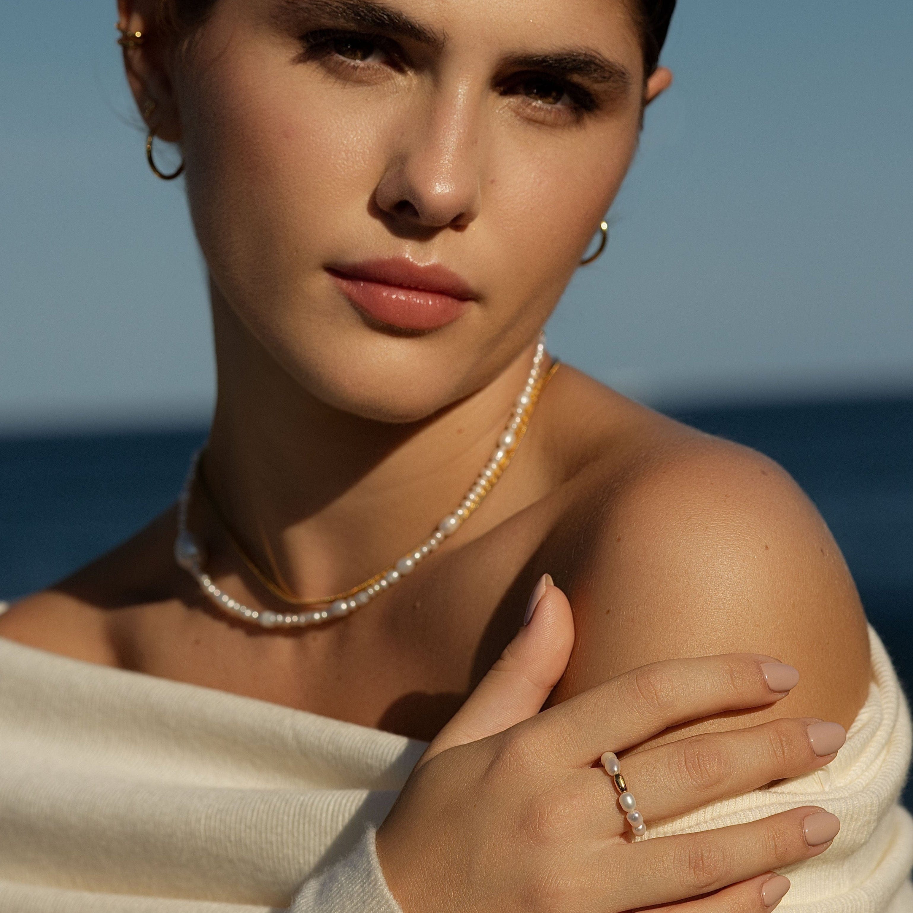 ellenoe Ringe PERLENRING MARINA - RINGE - 18K VERGOLDET