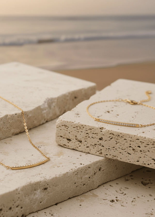 ellenoe Set SET AVA - ARMBAND UND HALSKETTE - 18K VERGOLDET