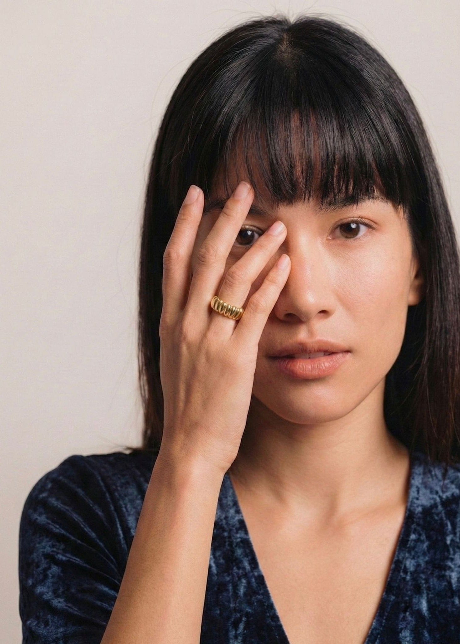 ellenoe Set SET LIVIA - OHRRING UND RING - 18K VERGOLDET