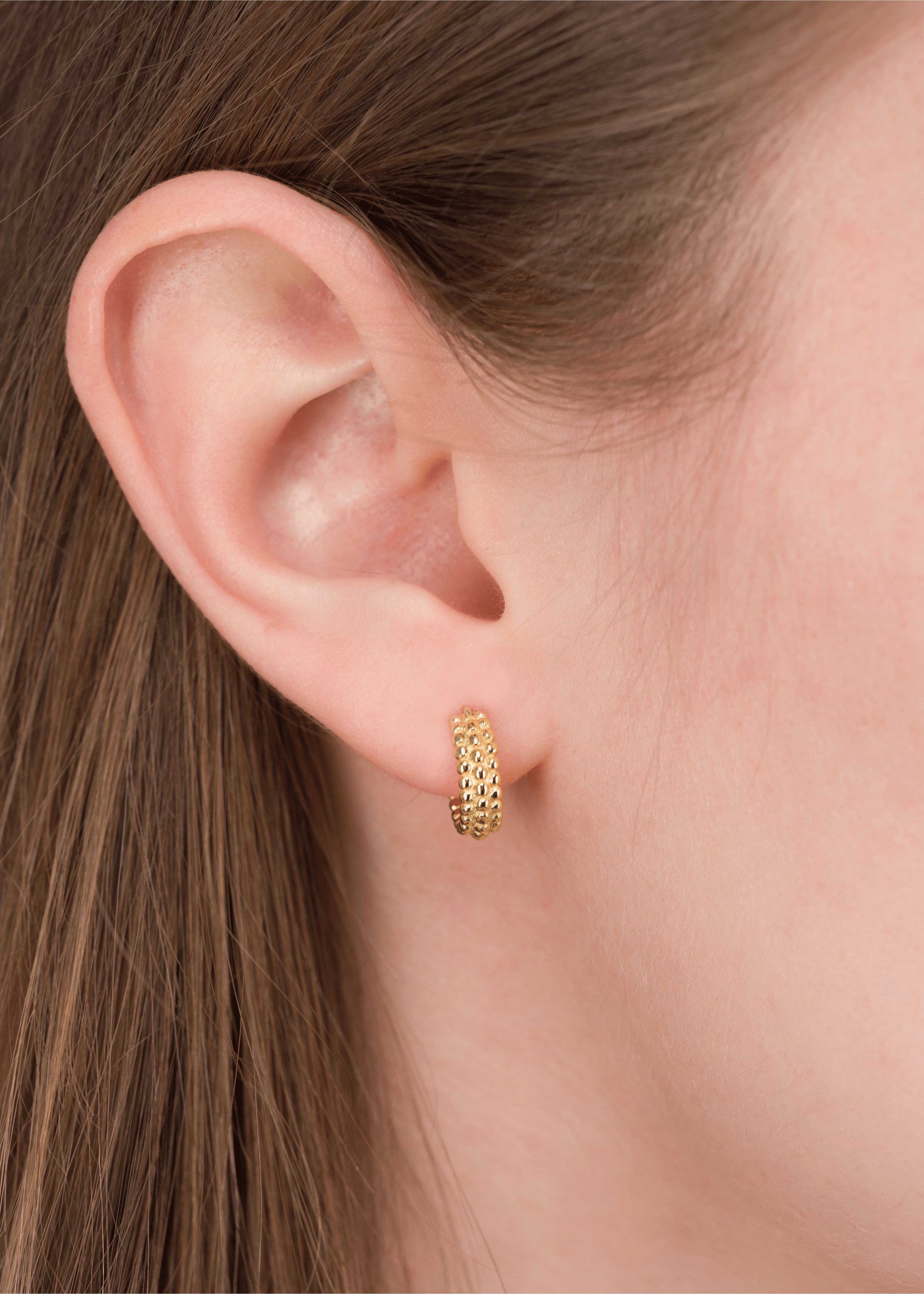 ellenoe Perlenohrringe 925 Sterling Silber / 14K vergoldet / Gold SMALL HOOPS SOPHIA - OHRRINGE - 14K VERGOLDET