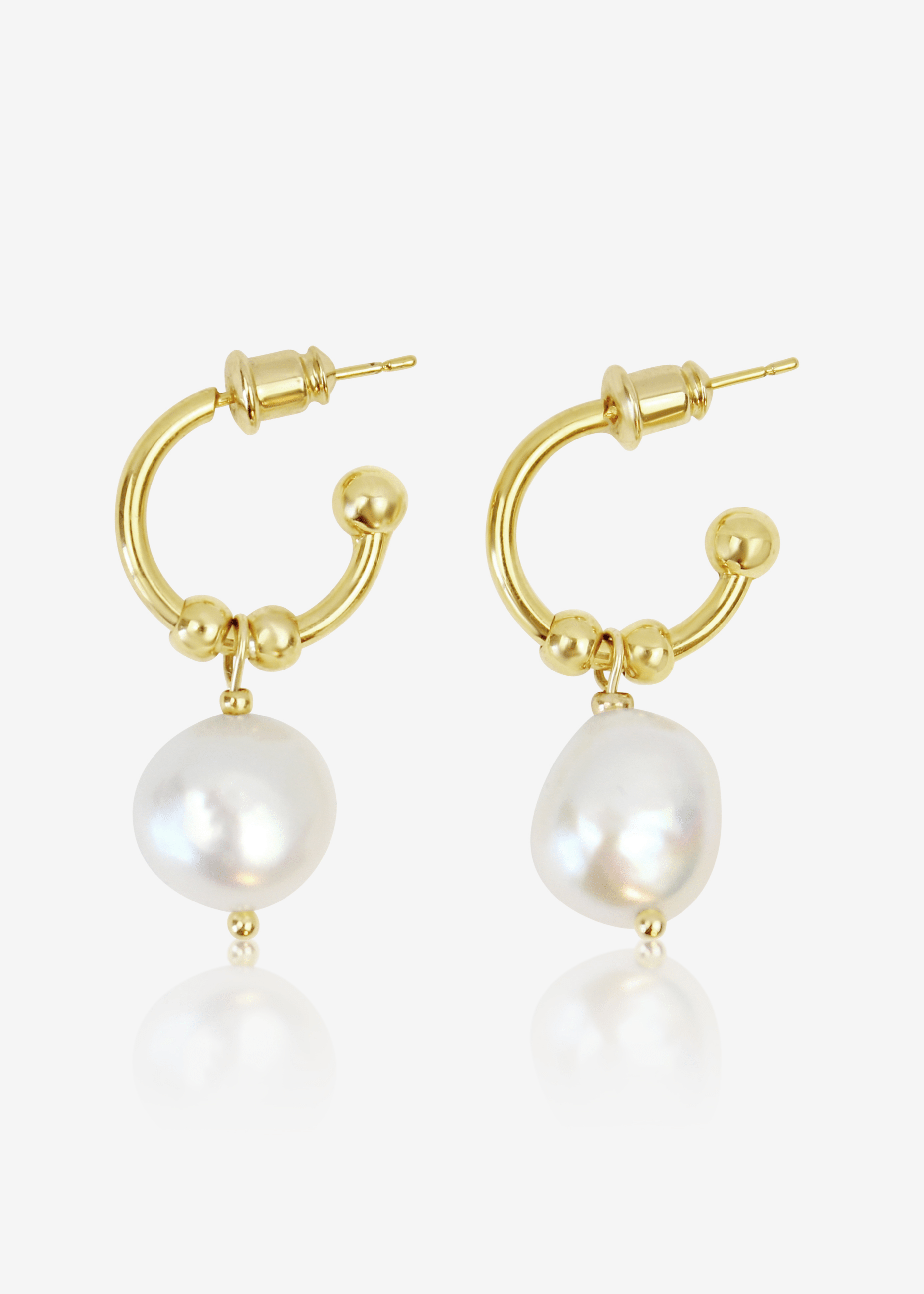 ellenoe Perlenohrringe Messing / 18K vergoldet / Natürliche Perlen / Gold PERLENOHRRINGE SALOME - OHRRINGE - 18K VERGOLDET