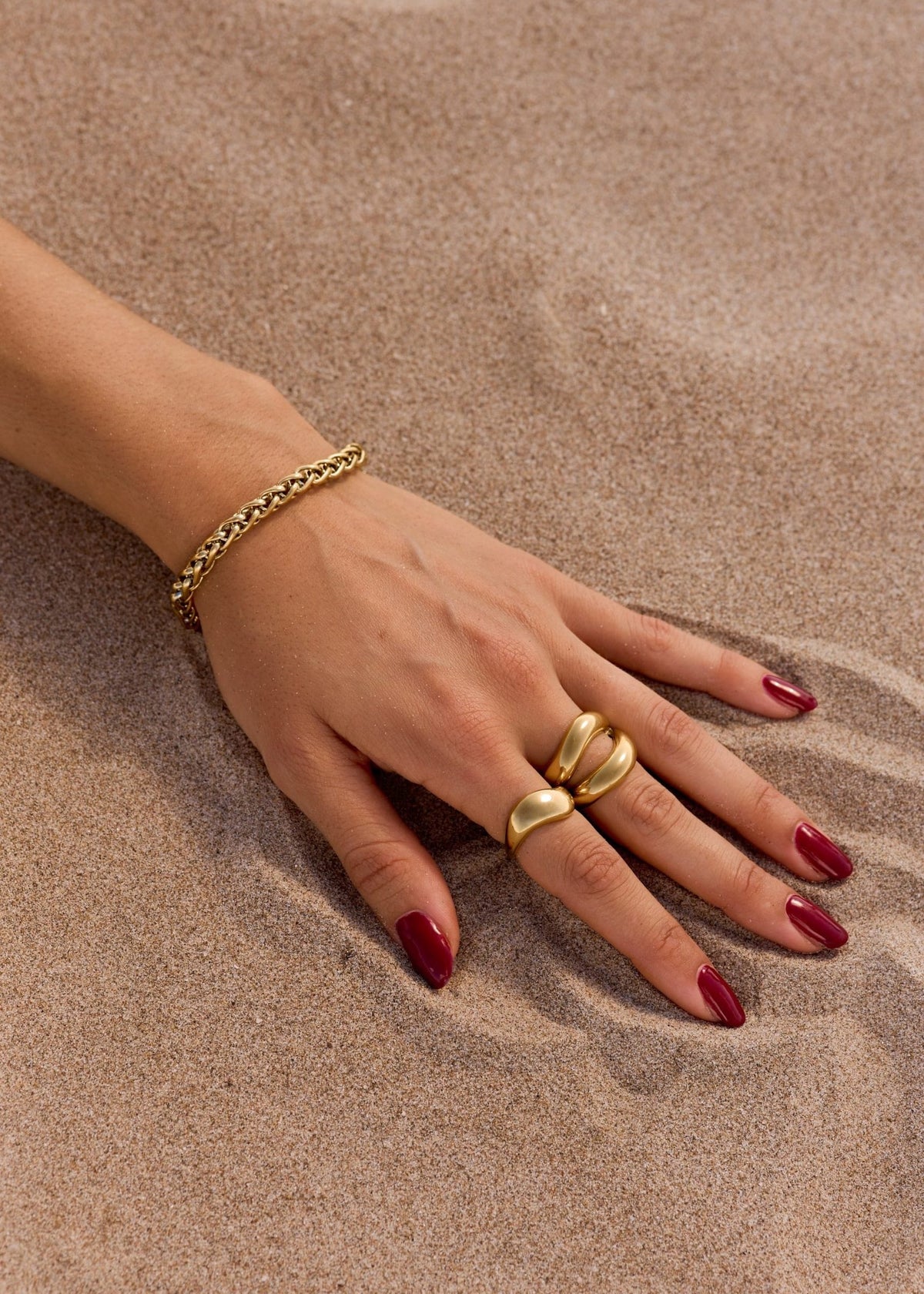 ellenoe Armbänder Edelstahl / 18k vergoldet / Gold CHUNKY ARMBAND ORNELLA - ARMBÄNDER - EDELSTAHL 18K VERGOLDET