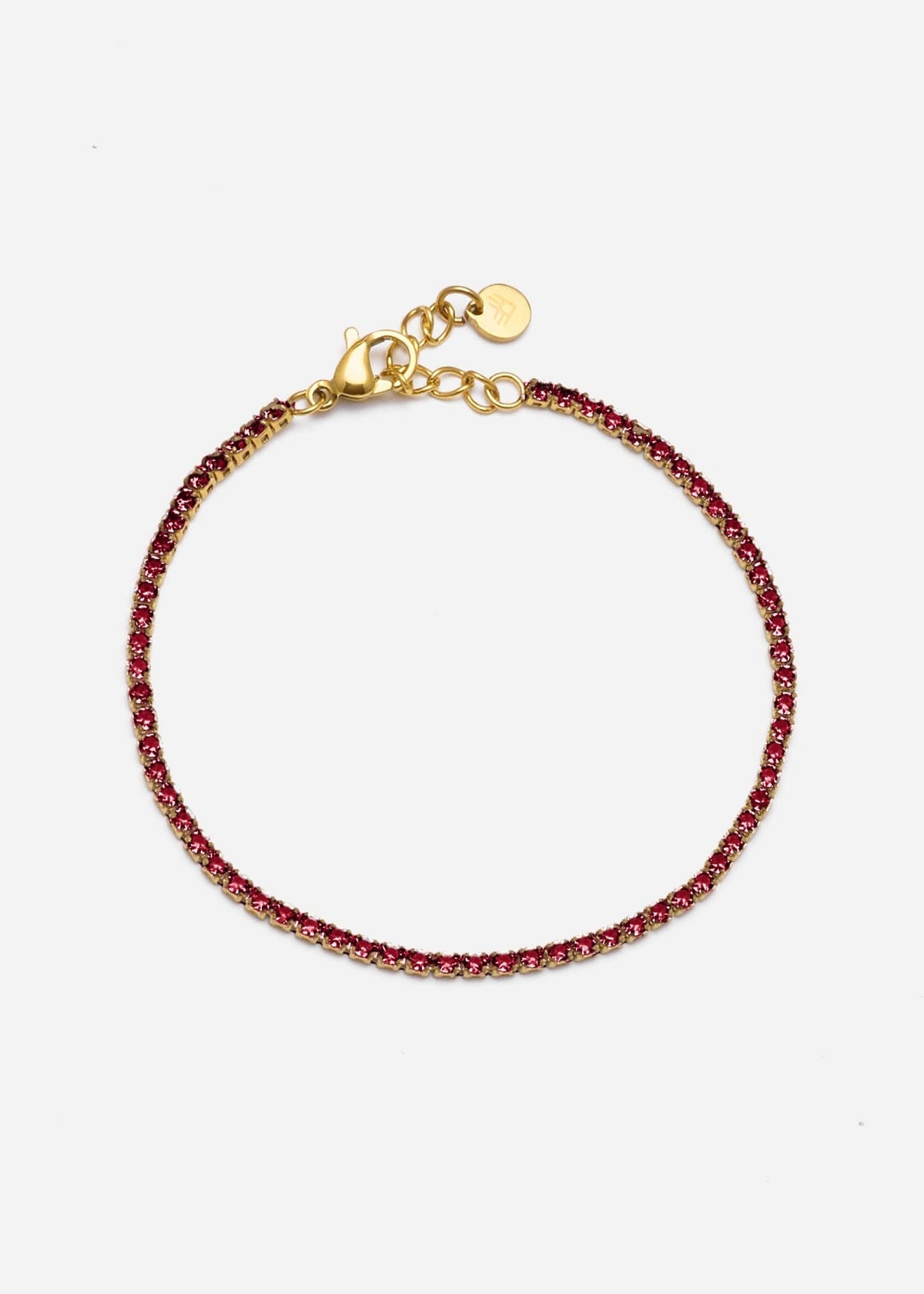 ellenoe Armbänder Rubinrot TENNIS ARMBAND ELENA – ARMBÄNDER – 18K VERGOLDET