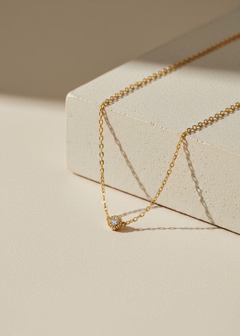 ellenoe Halskette 925 Sterling Silver / 18K vergoldet / Zirkonia / Gold HALSKETTE NEGIN - HALSKETTEN - 18K VERGOLDET