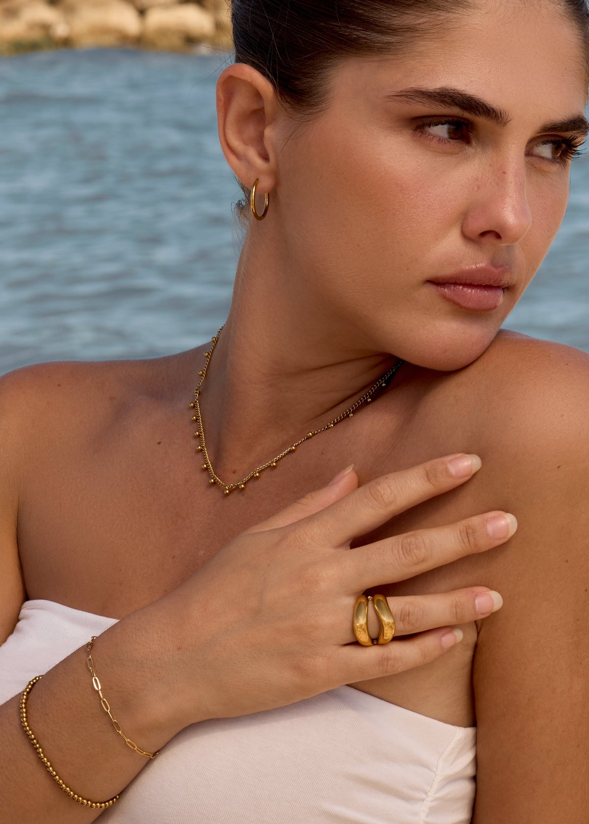 ellenoe Halskette DOT CHAIN HALSKETTE REBECCA - HALSKETTEN - EDELSTAHL 18K VERGOLDET