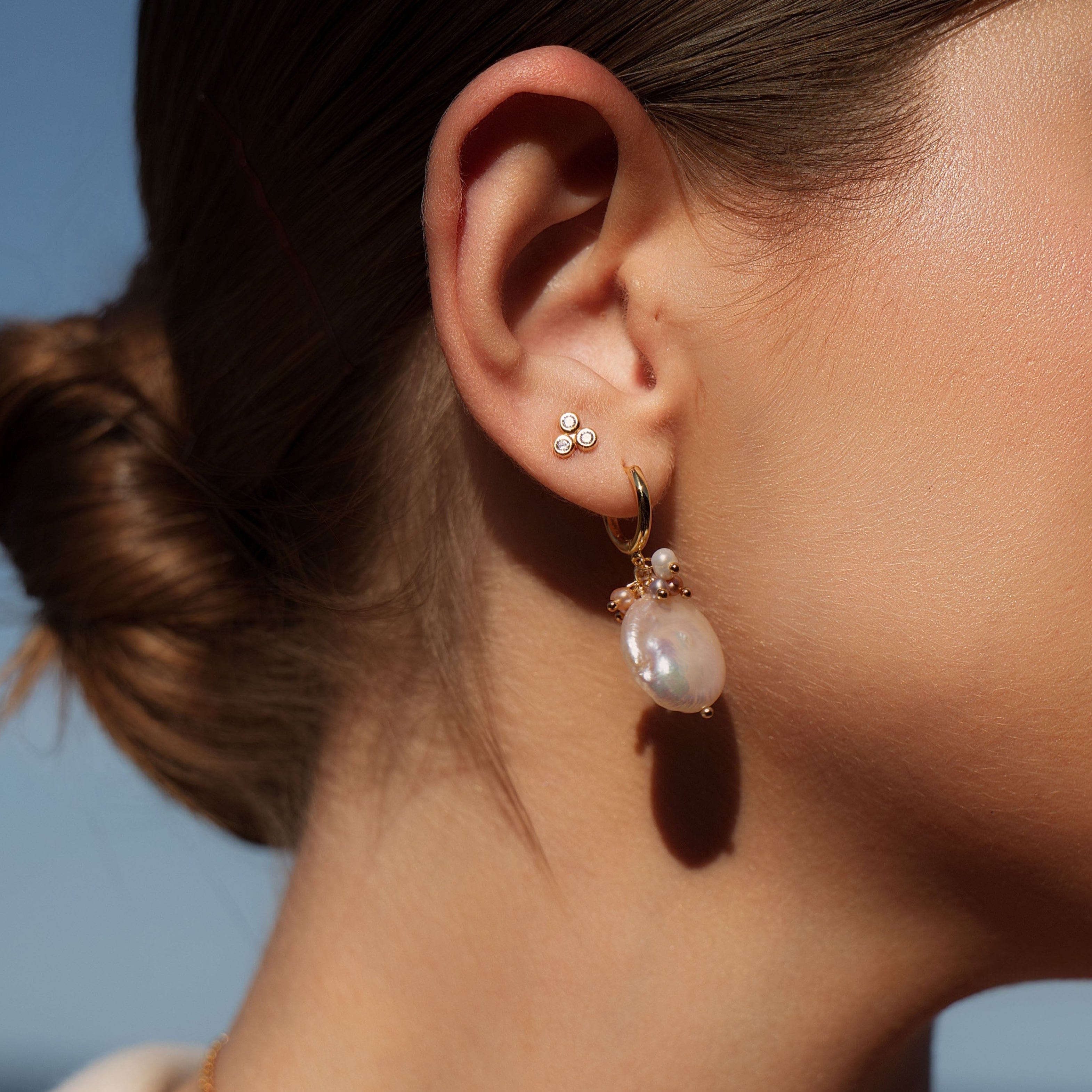 ellenoe Ohrringe 925 Sterling Silver / 18k vergoldet / Zirkonien / Gold OHRSTECKER DIANA - OHRRINGE - 18K VERGOLDET