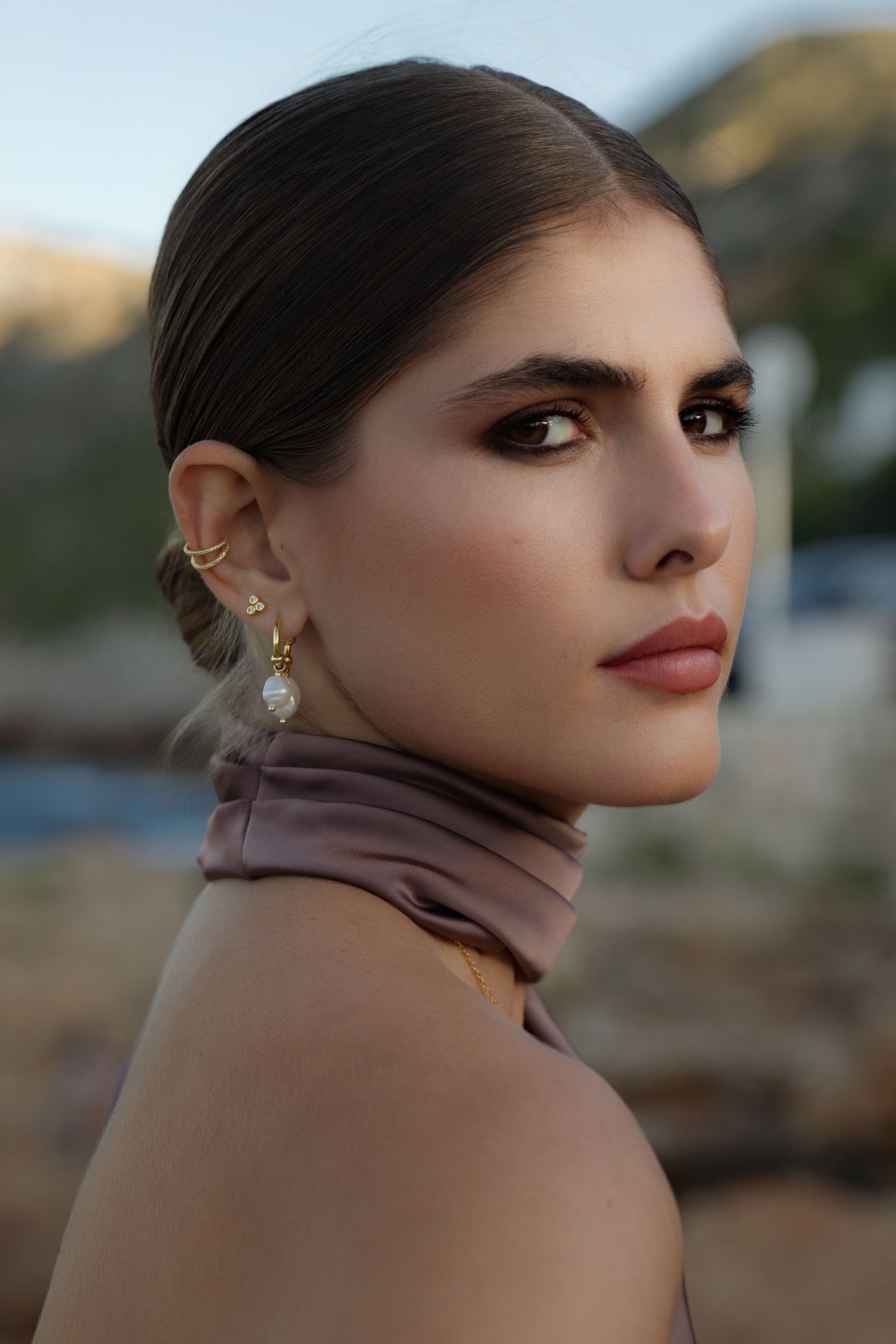 ellenoe Ohrringe 925 Sterling Silver / 18k vergoldet / Zirkonien / Gold OHRSTECKER DIANA - OHRRINGE - 18K VERGOLDET