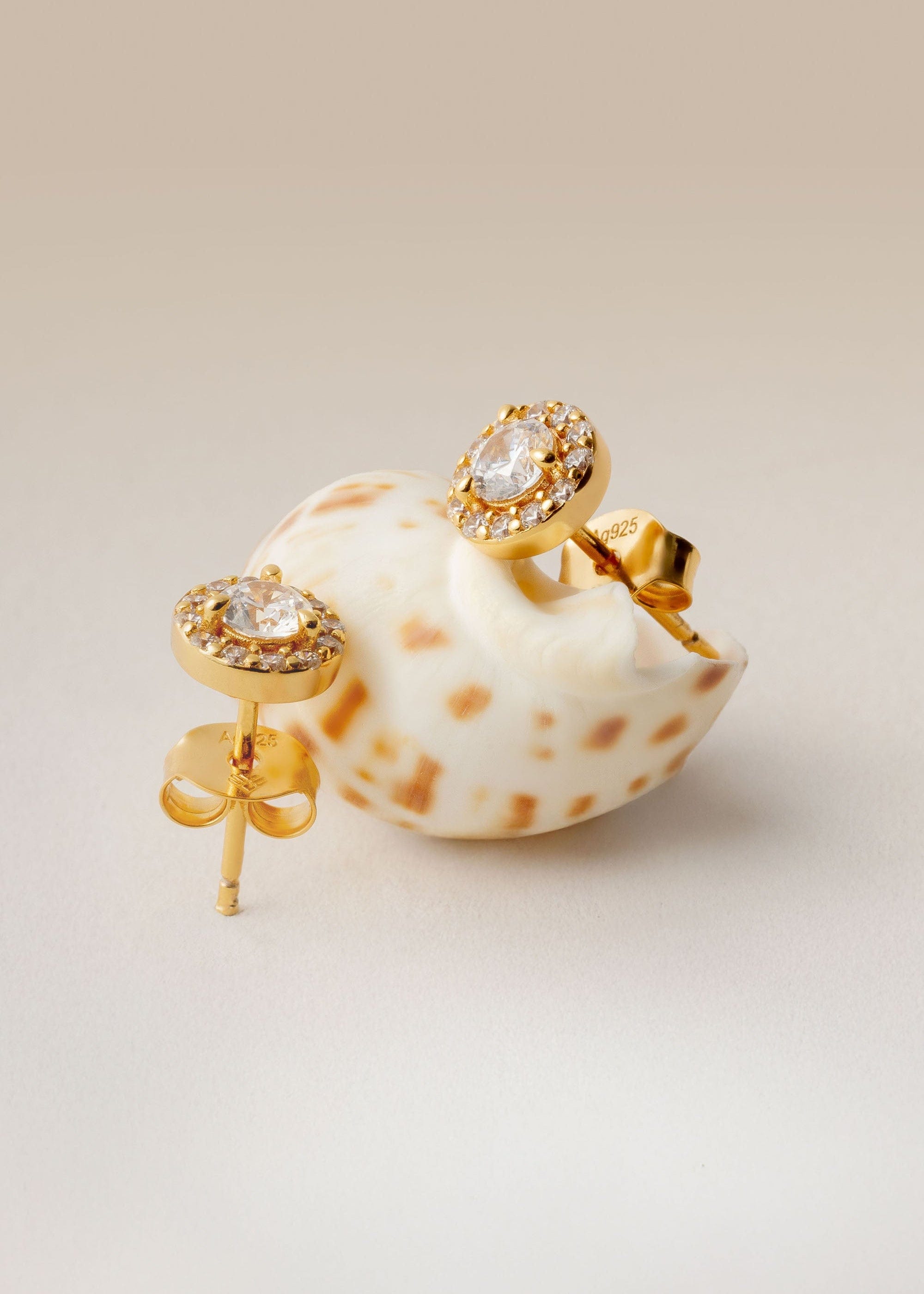 ellenoe Ohrringe 925 Sterling Silver / 18k vergoldet / Zirkonien / Gold OHRSTECKER MARIA - OHRRINGE - 18K VERGOLDET