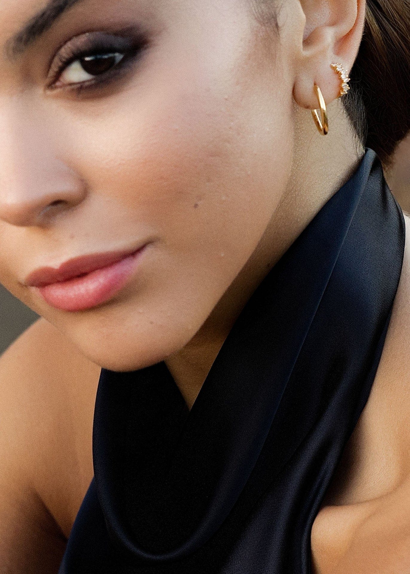 ellenoe Ohrringe 925 Sterling Silver / 18K vergoldet / Zirkonien / Gold SMALL HOOPS ANNA - OHRRINGE - 18K VERGOLDET