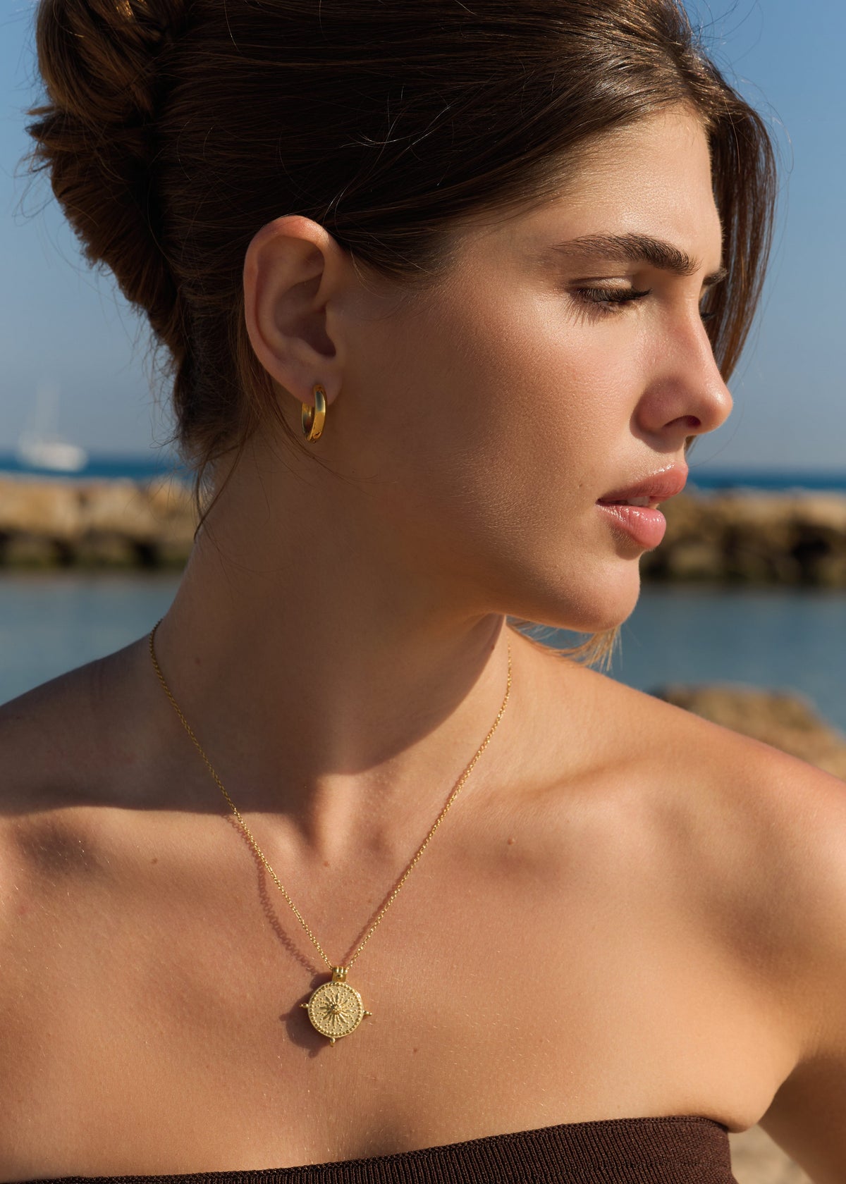 ellenoe Ohrringe Gold CHUNKY HUGGIE HOOPS NELE - OHRRINGE - EDELSTAHL 18K VERGOLDET