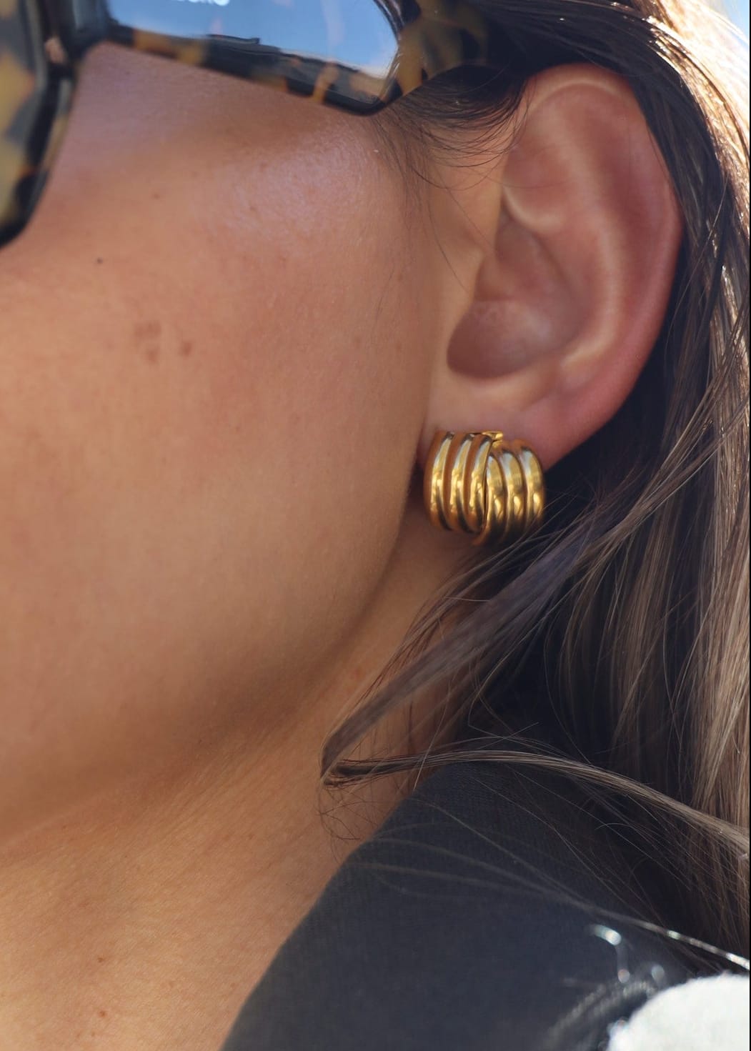 ellenoe Ohrringe Gold DOME OHRRINGE URSINA - OHRRINGE - EDELSTAHL 18K VERGOLDET