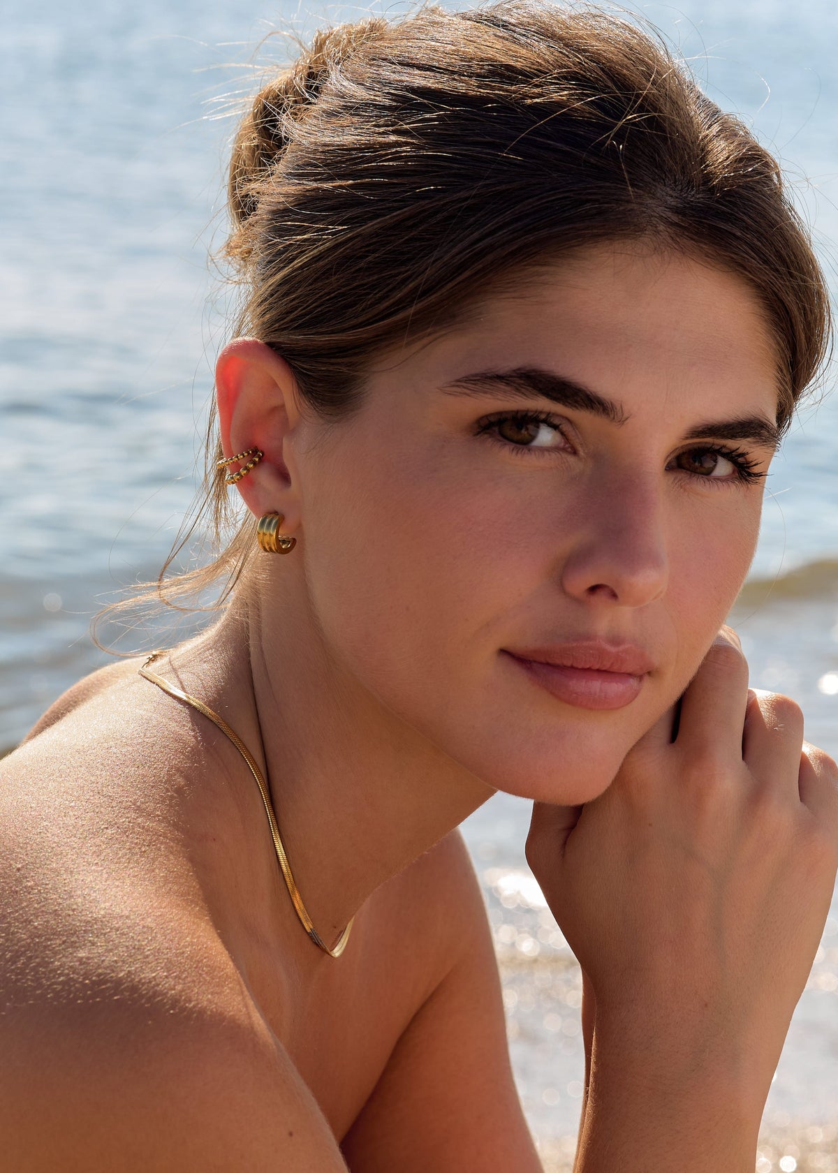 ellenoe Ohrringe Gold HOOPS NAVA - OHRRINGE - EDELSTAHL 18K VERGOLDET