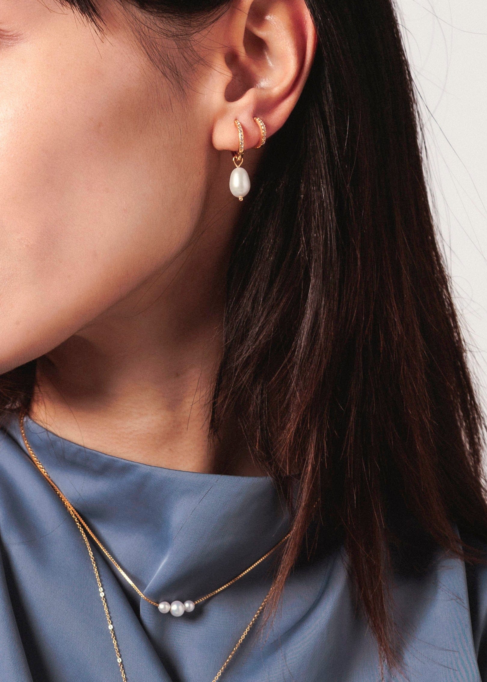 ellenoe Ohrringe Gold PERLENOHRRINGE MATHILDA - OHRRINGE - 18K VERGOLDET