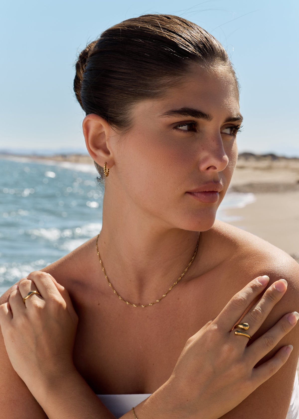 ellenoe Ohrringe Gold TWIST HOOPS JOHANNA - OHRRINGE - EDELSTAHL 18K VERGOLDET