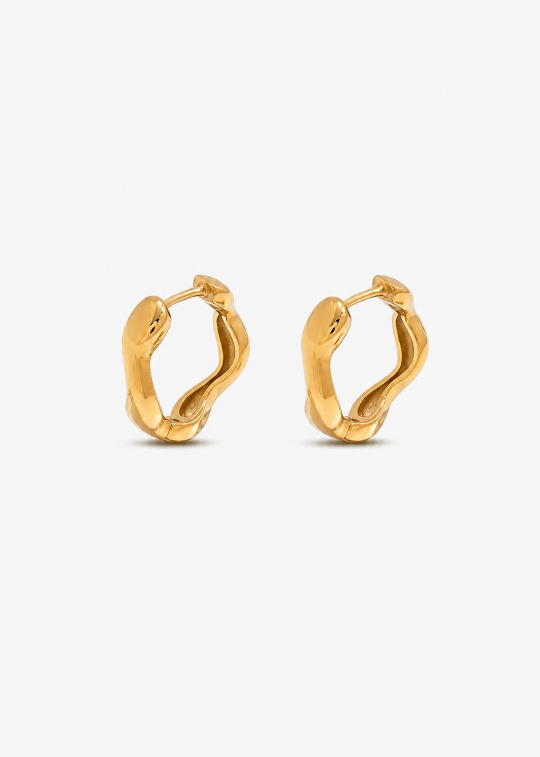 ellenoe Ohrringe Gold WAVE HOOPS MERET - OHRRINGE - EDELSTAHL 18K VERGOLDET