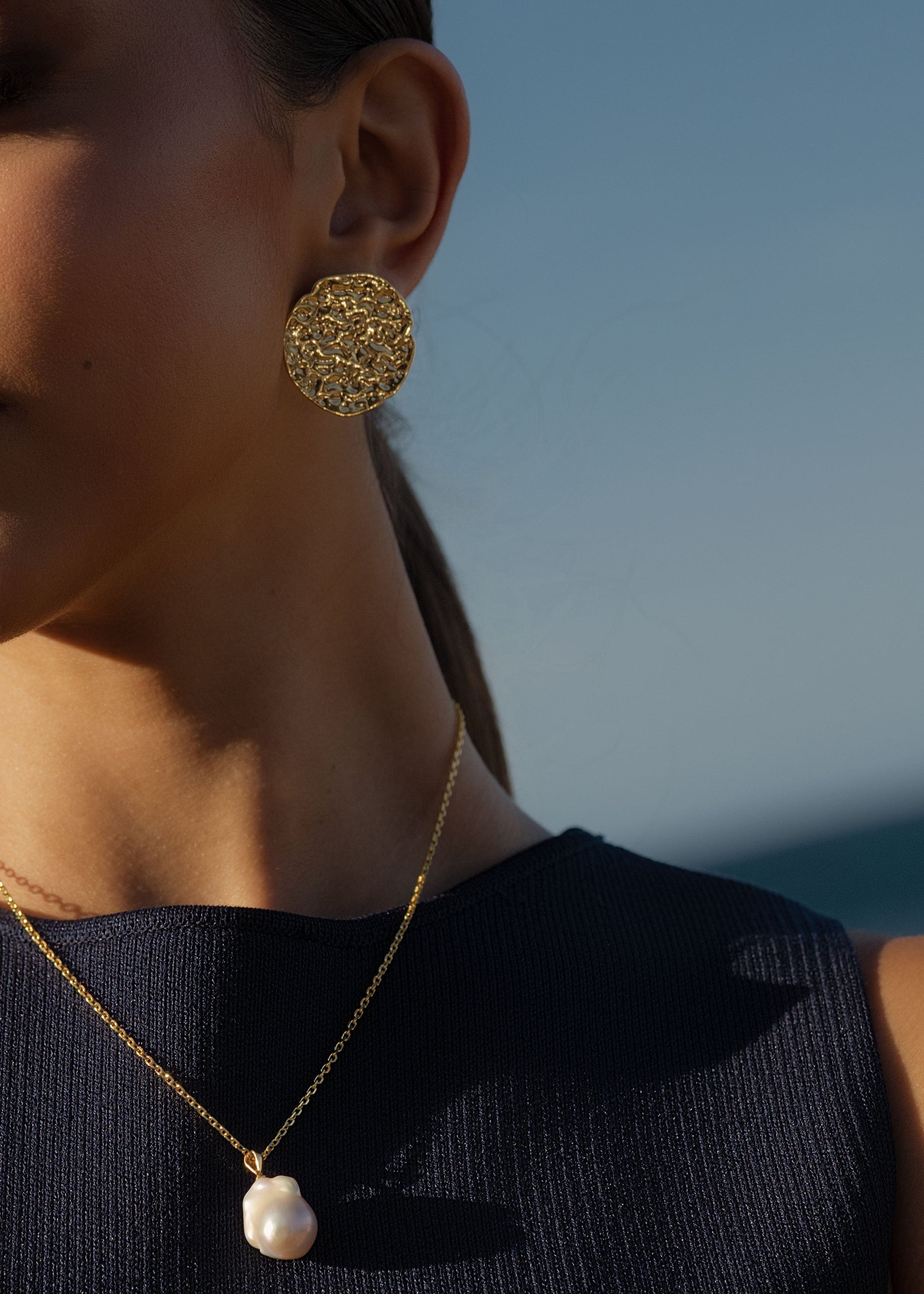 ellenoe Ohrringe Messing / 18k vergoldet / Gold STATEMENT OHRSTECKER LEYA - OHRRINGE - 18K VERGOLDET