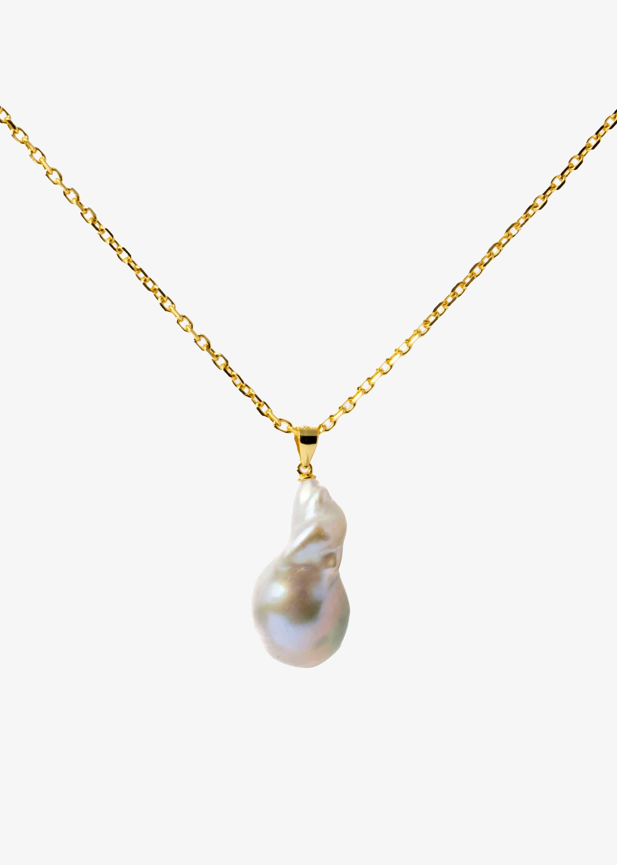 ellenoe Perlenhalskette 925 Sterling Silver / 18k vergoldet / Natürliche Baroque Perle / Gold BAROCK PERLENHALSKETTE LUMEA - HALSKETTEN - 18K VERGOLDET