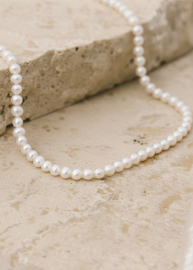 ellenoe Perlenhalskette 925 Sterling Silver / 18K vergoldet / Natürliche Perlen / Gold PERLENHALSKETTE ANJA - HALSKETTE - 18K VERGOLDET