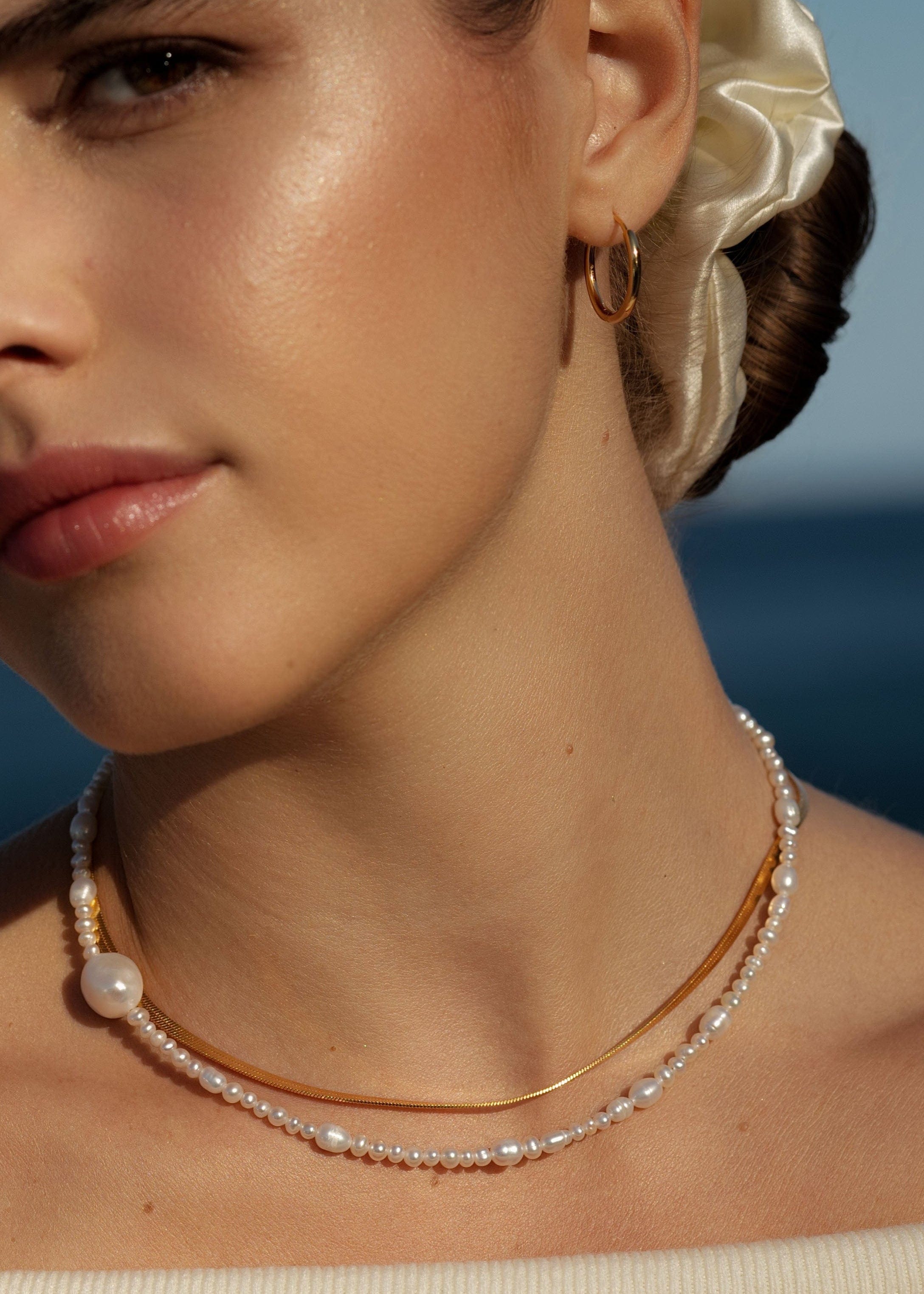 ellenoe Perlenhalskette 925 Sterling Silver / 18K vergoldet / Natürliche Perlen / Gold PERLENHALSKETTE JULIA - HALKETTEN - 18K VERGOLDET